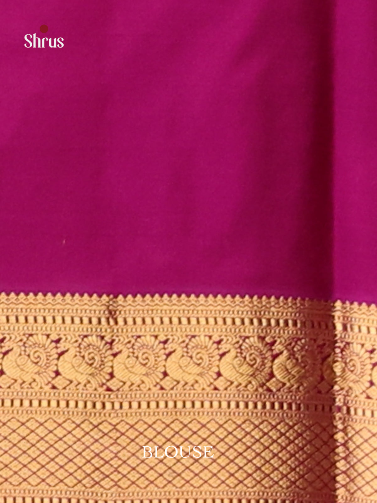 Blue & Purple Kanchipuram silk Saree with peacock buttas zari border-3