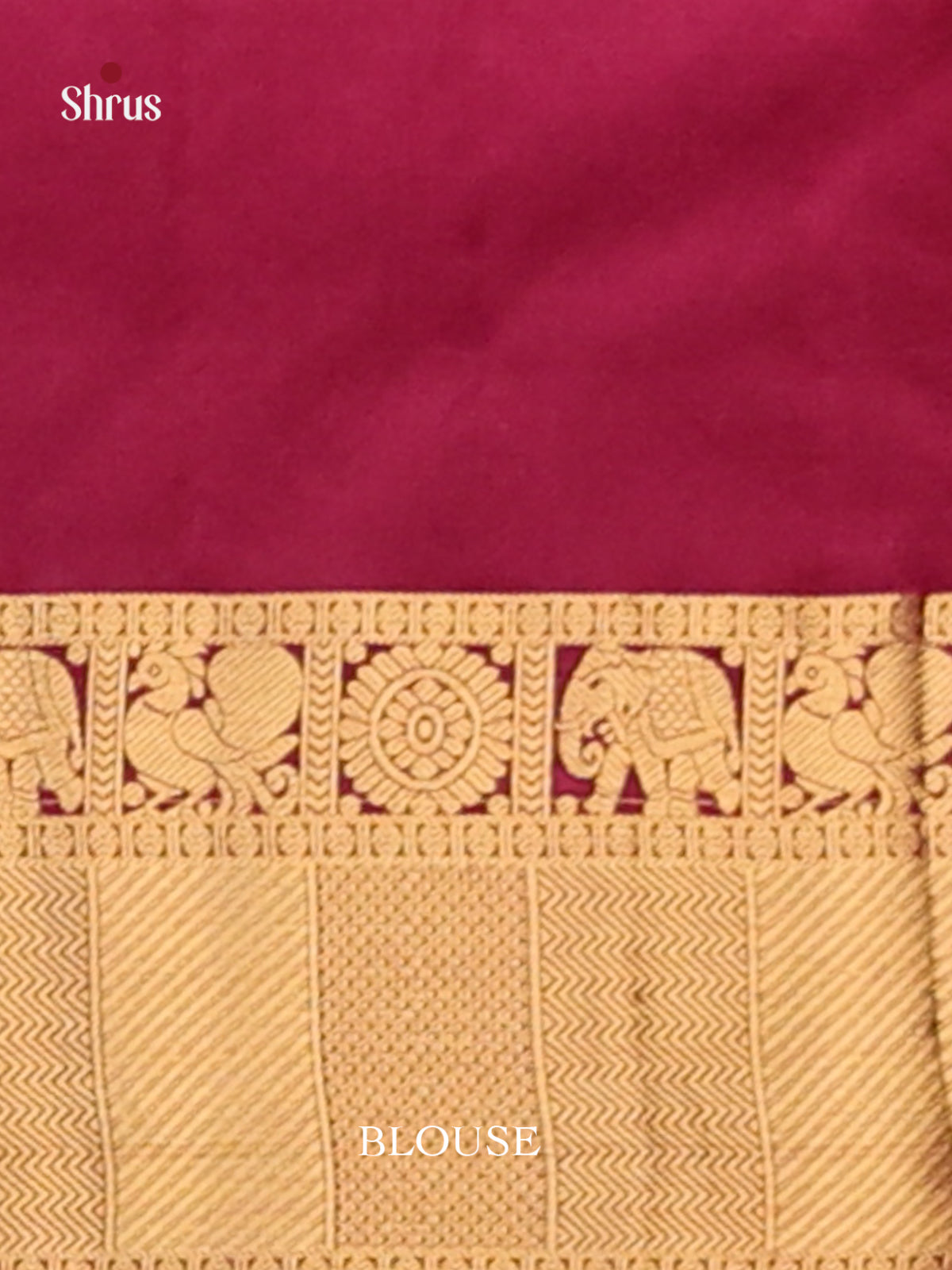 Classy Maroon Single Tone Kanchipuram silk Saree with peacock, floral buttas