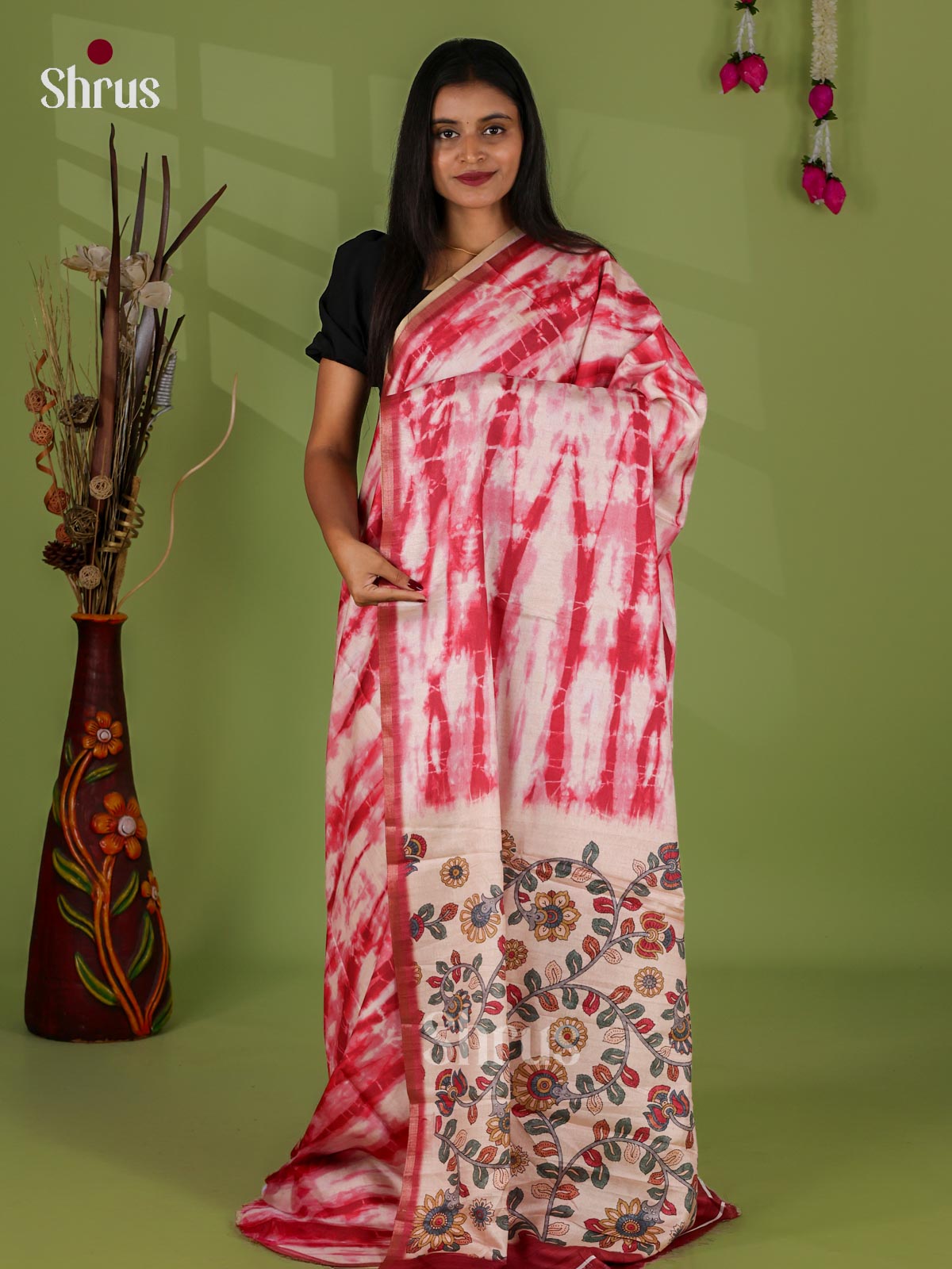 DGS21290 - Semi Maheshwari Print Saree