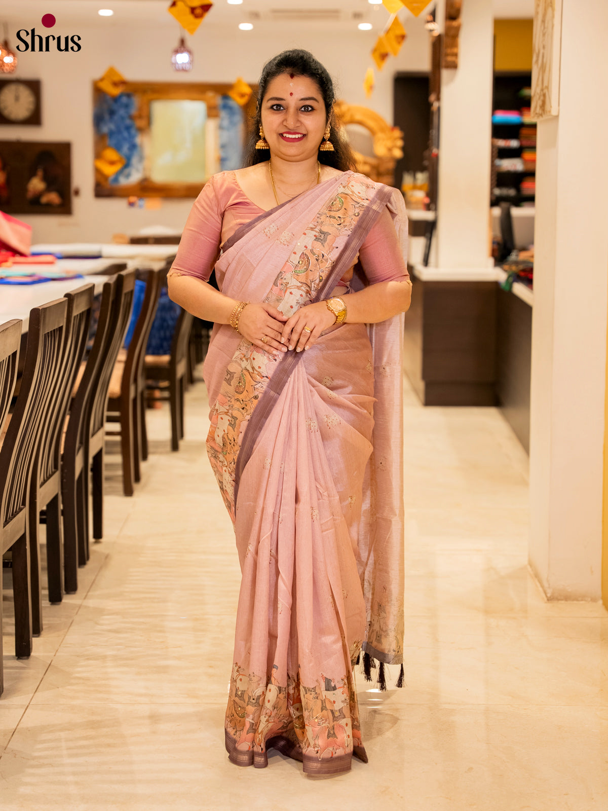 Lavender - Semi Chanderi Saree