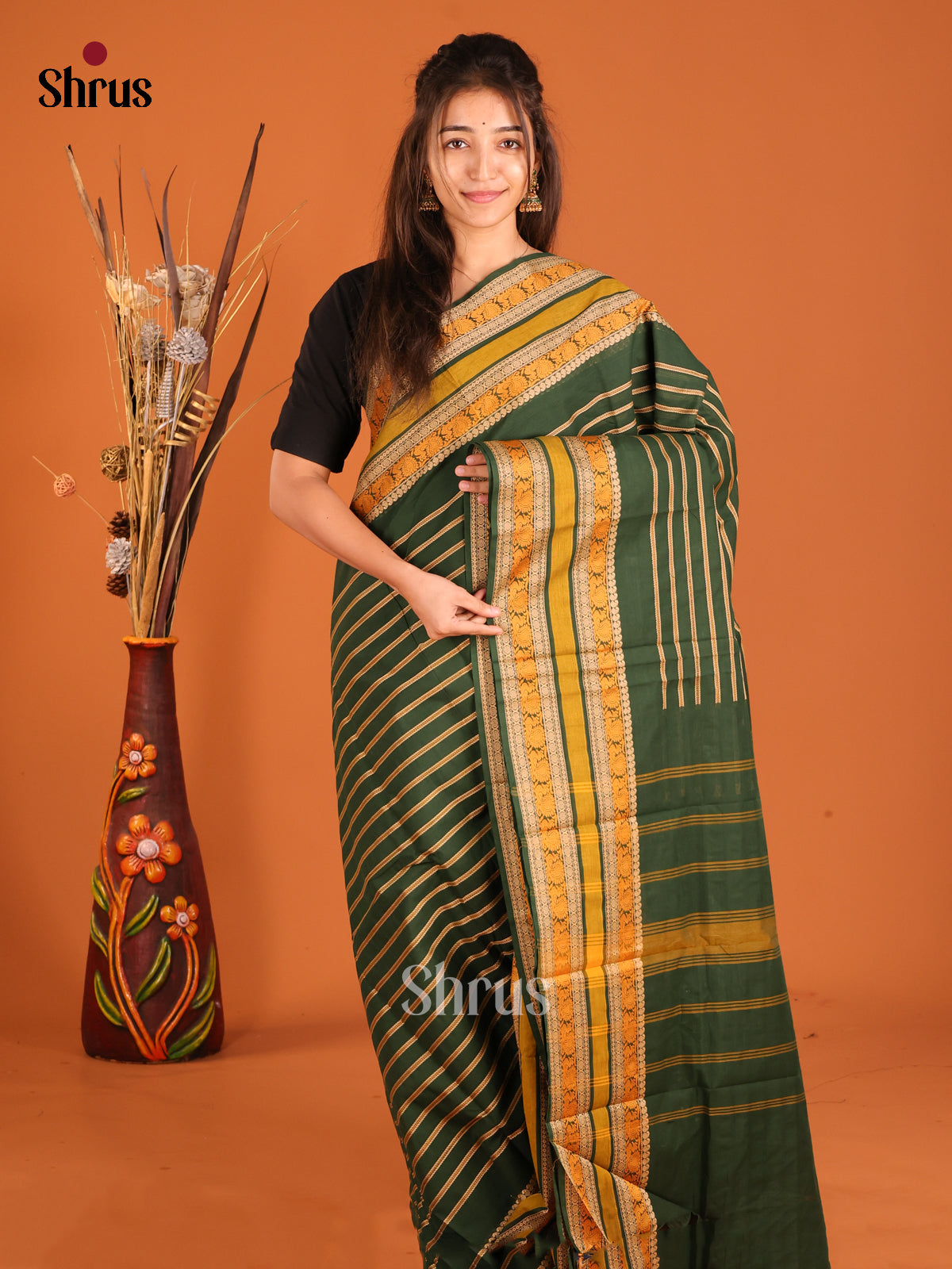 Green & Yellow - Chettinad Cotton Saree