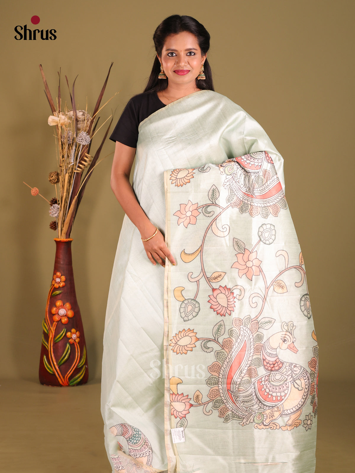 Pastel Green - Semi Tussar Saree