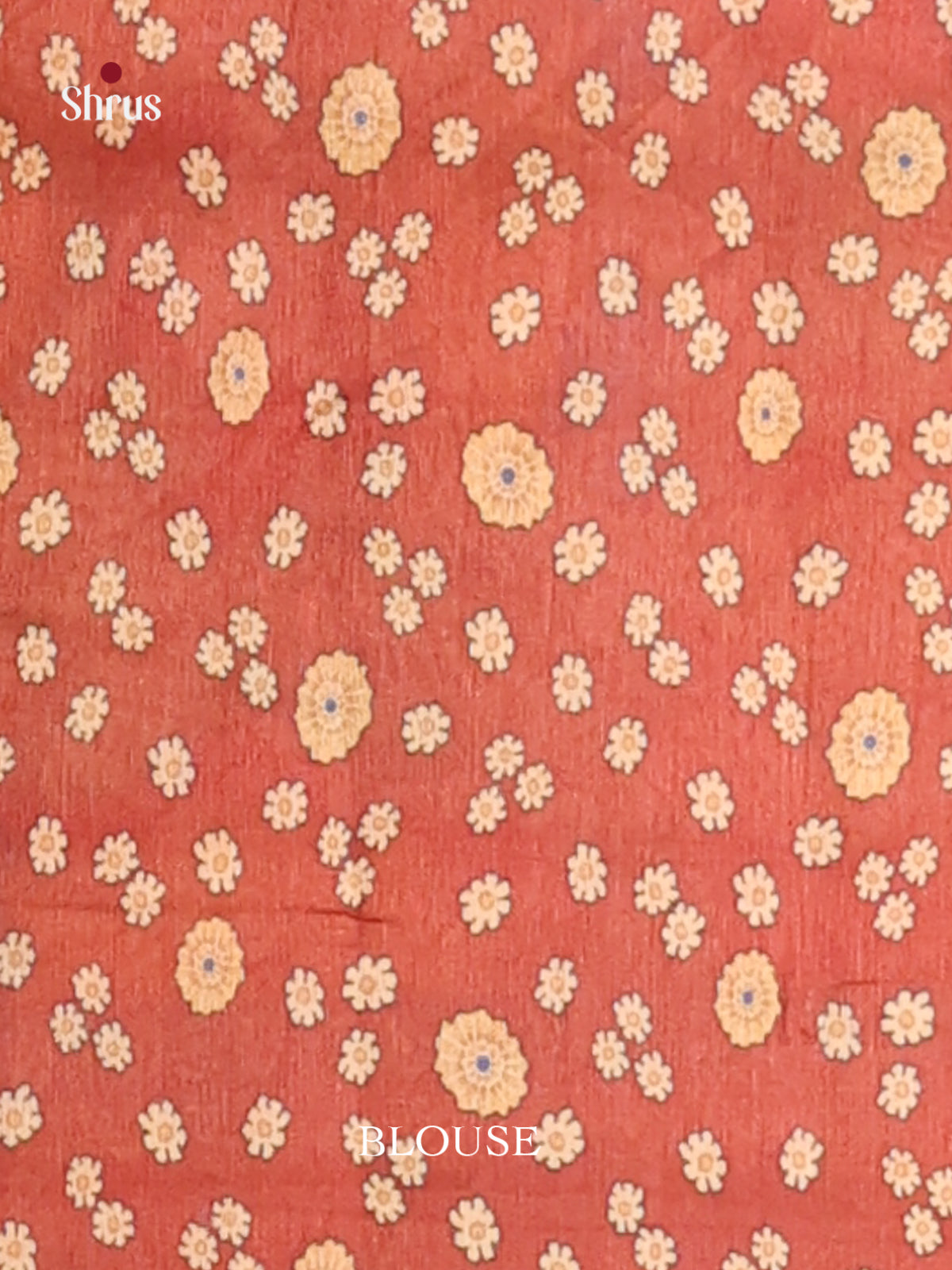 Orange & Brick- Semi Tussar Saree