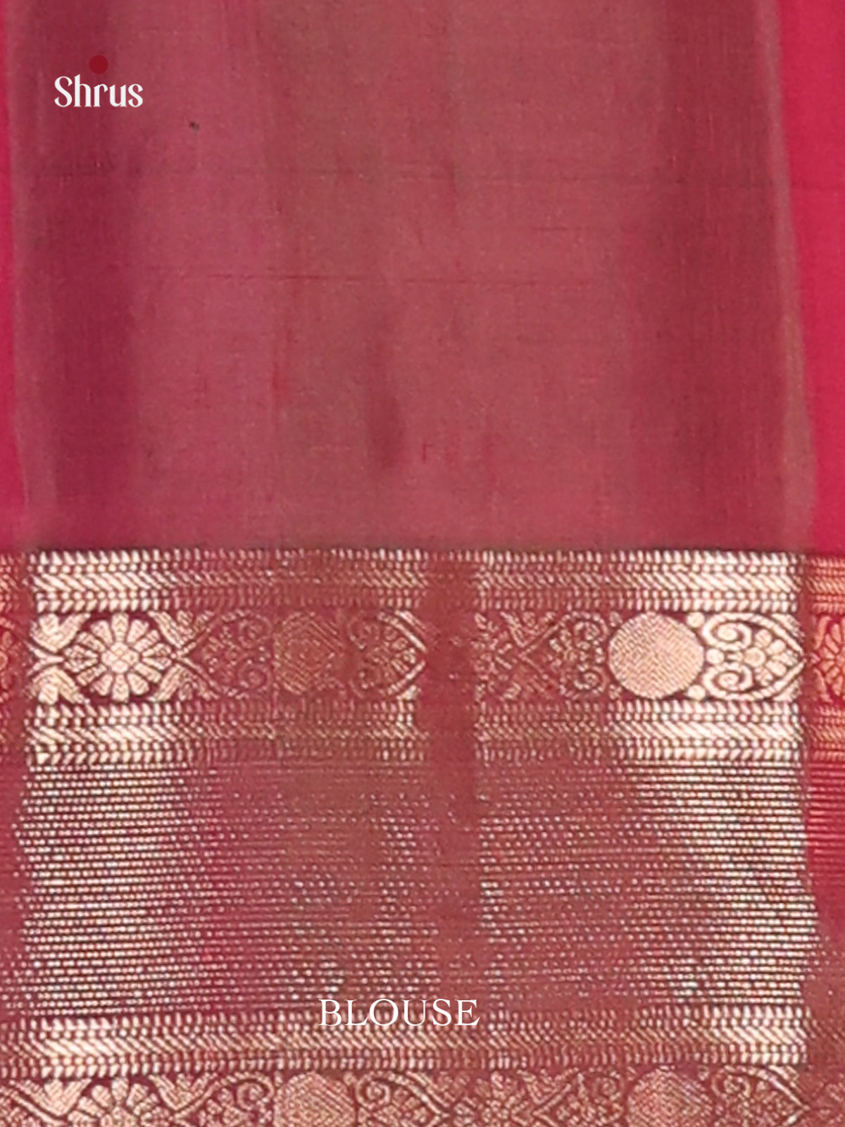 Orangish Pink & Maroon Soft Silk Saree gleams with gold zari floral buttas-3