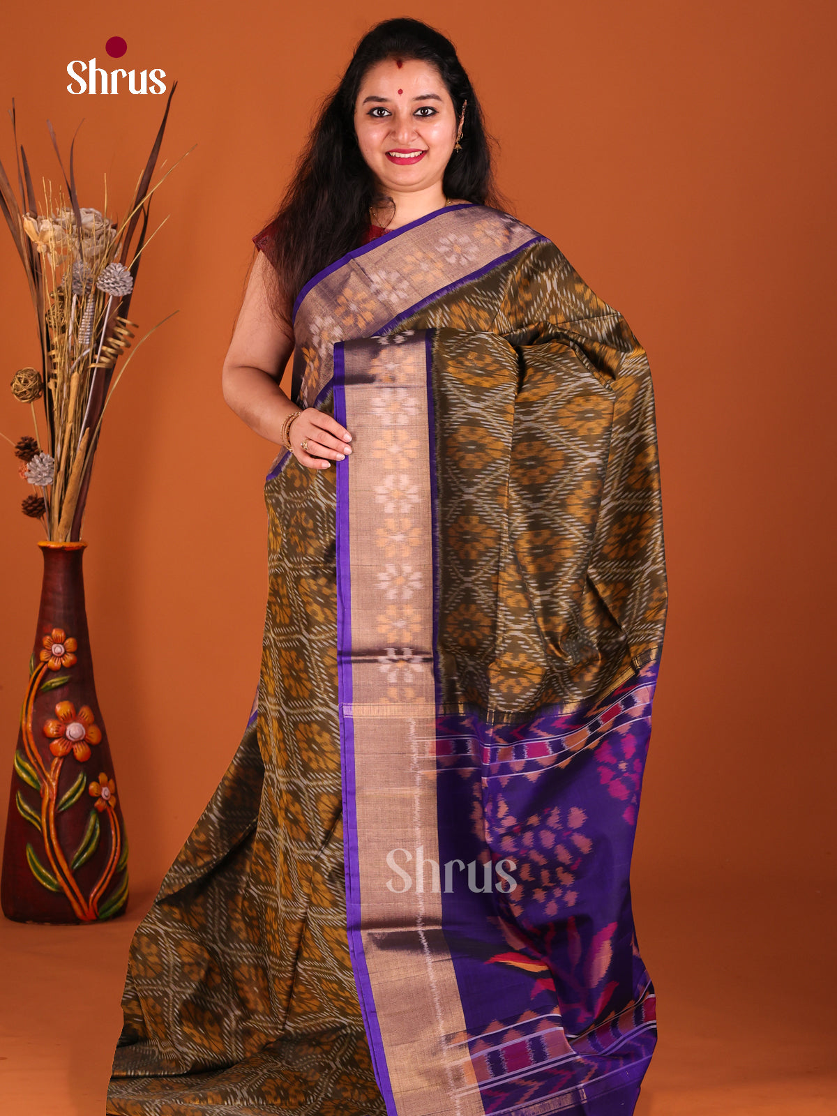 Chutney Green & Blue- Pochampally ikkay silk cotton Saree