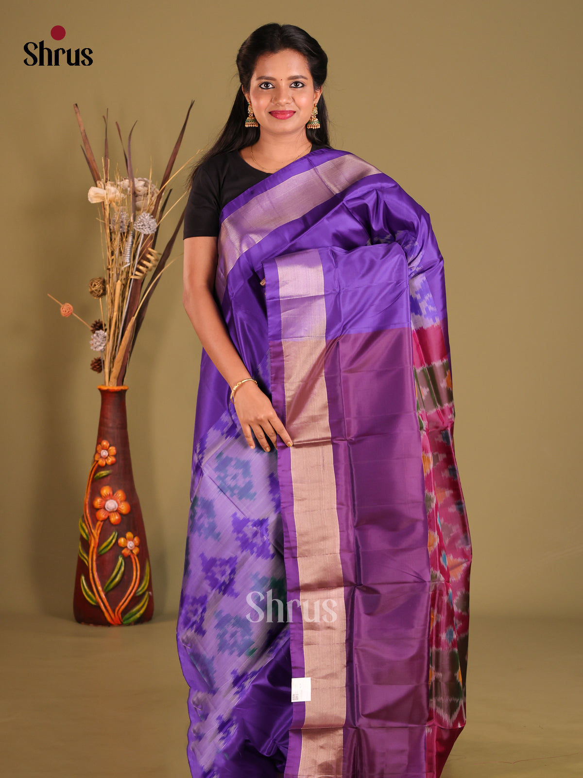 Violet & Purple - Semi uppada Saree - Shop on Shrus.com