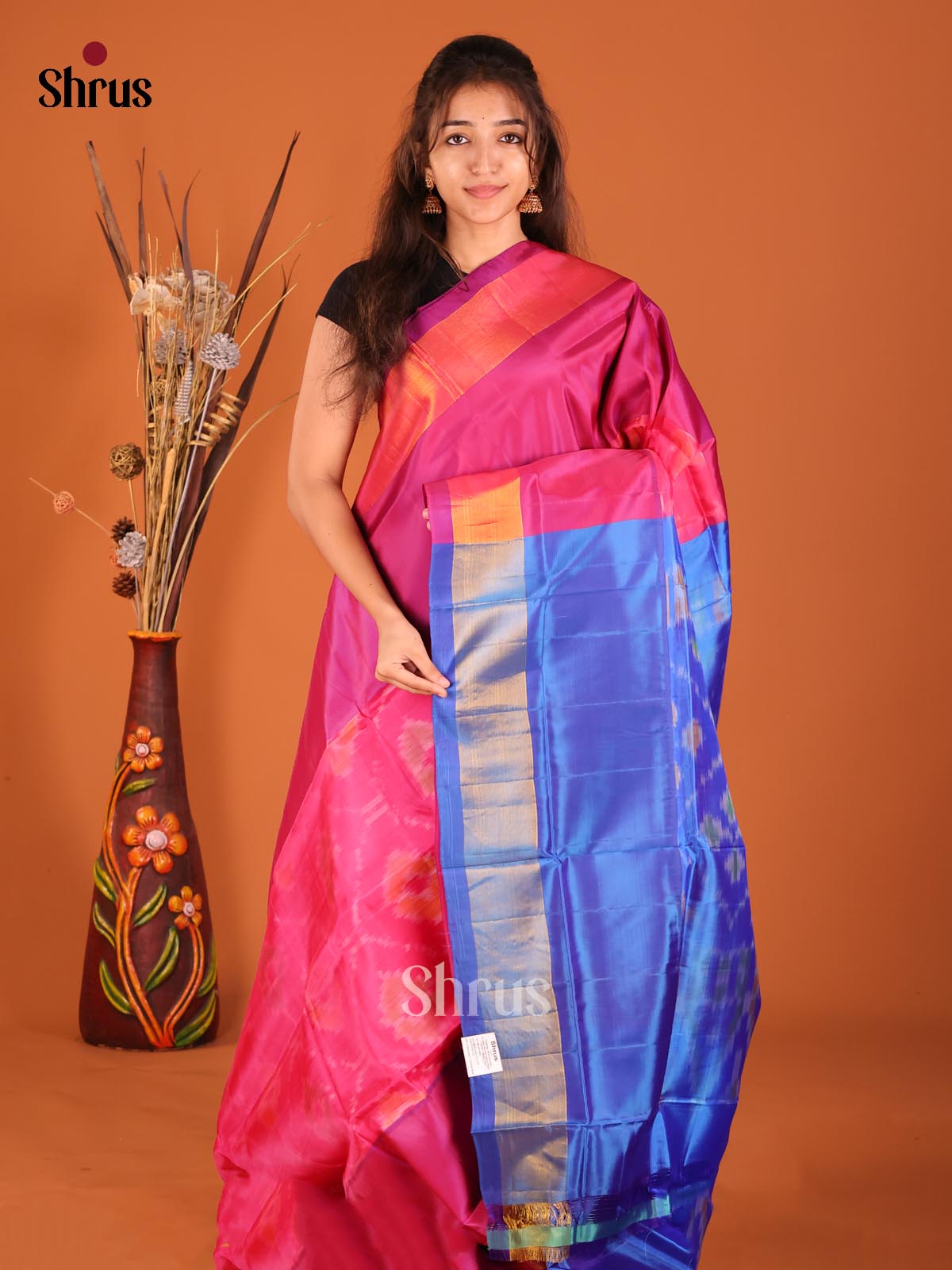 Purple & Blue - Semi uppada Saree - Shop on Shrus.com