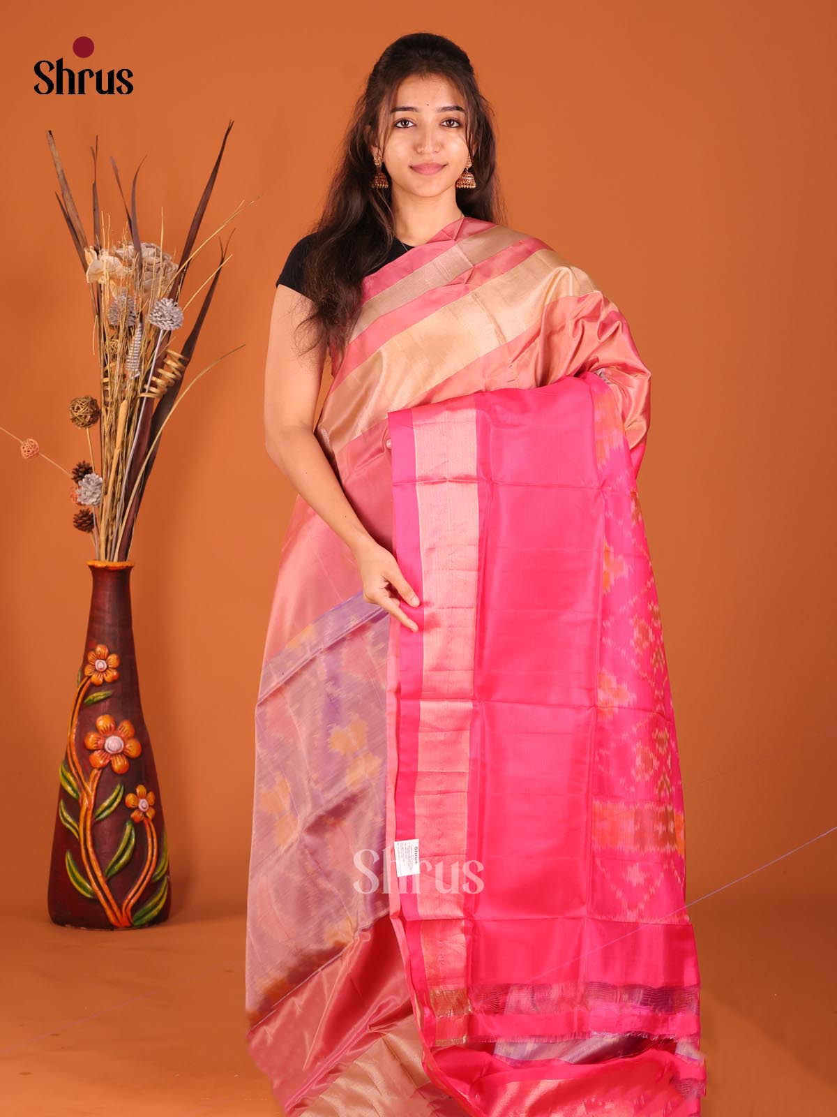 Lavender & Pink - Semi uppada Saree - Shop on Shrus.com