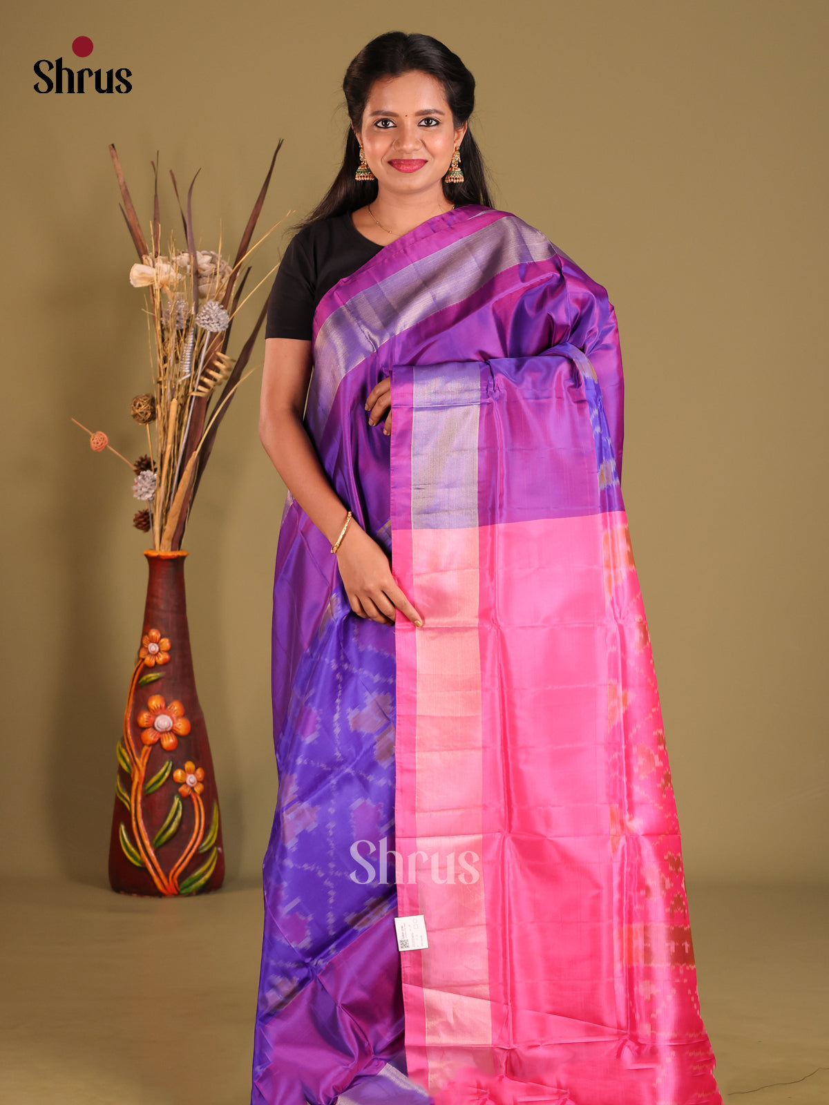 Blue & Pink- Semi uppada Saree