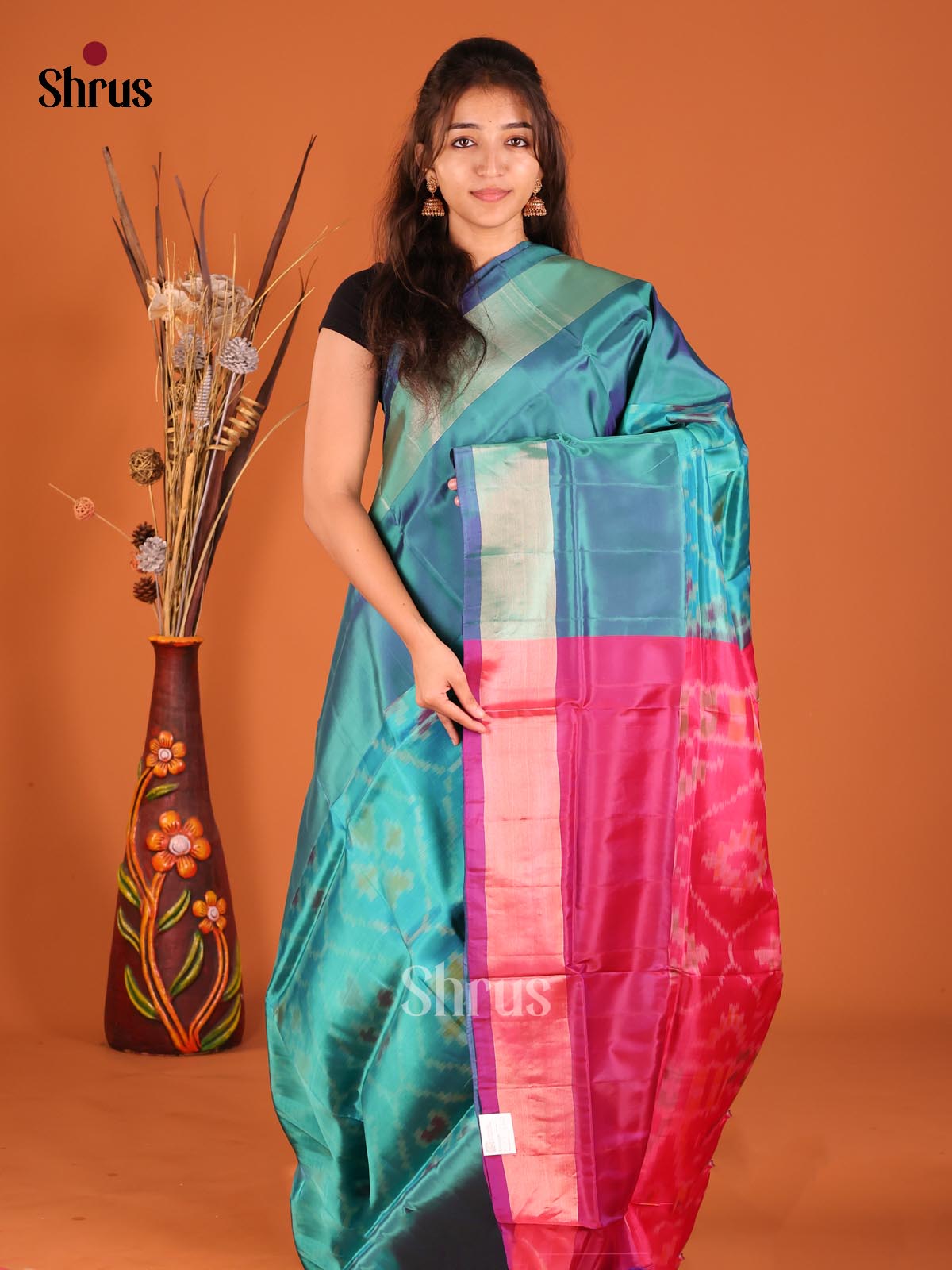 Blue & Purple - Semi uppada Saree