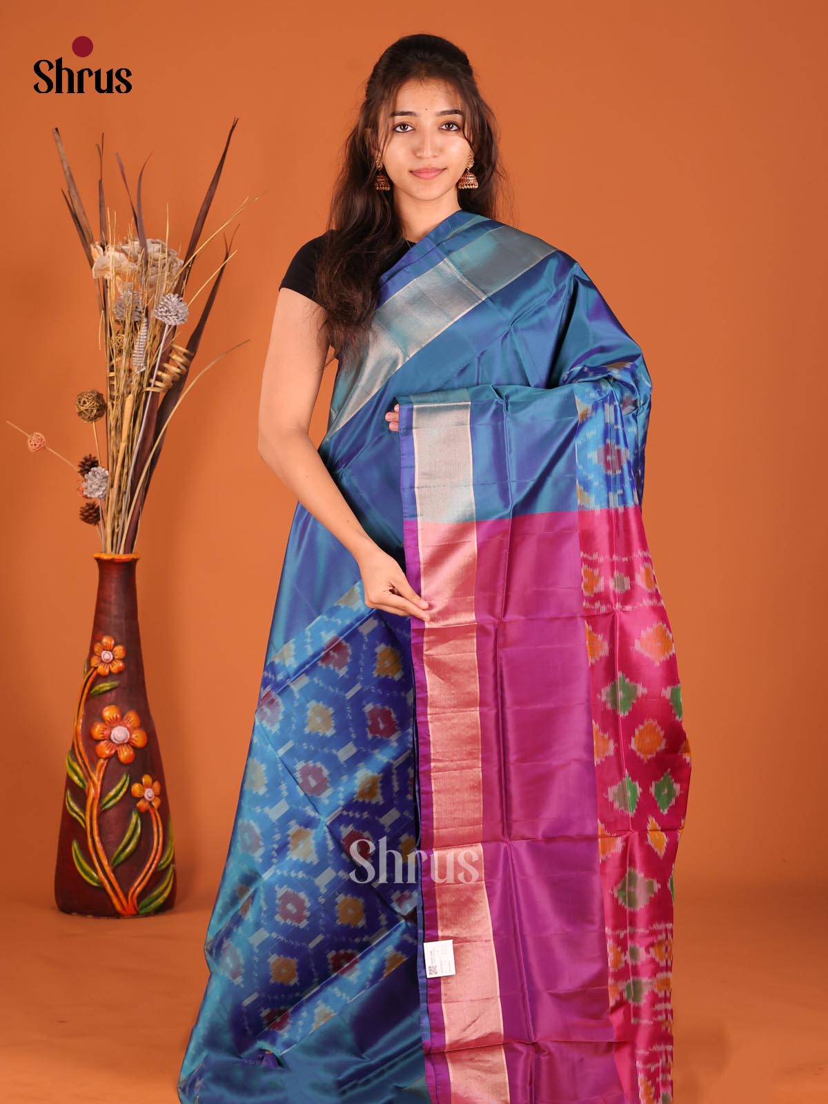 Blue & Purple - Semi uppada Saree