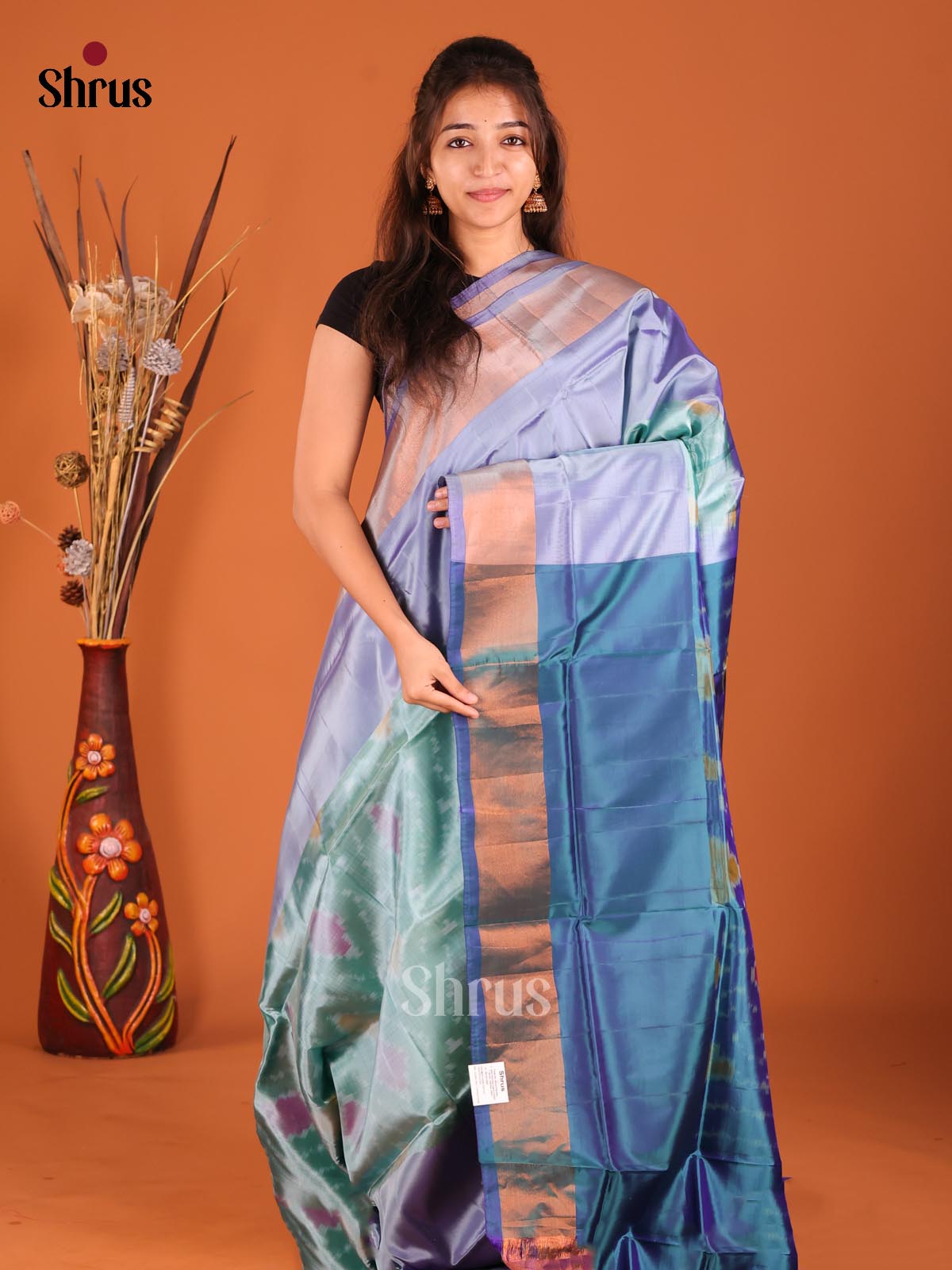 Green & Blue - Semi uppada Saree - Shop on Shrus.com