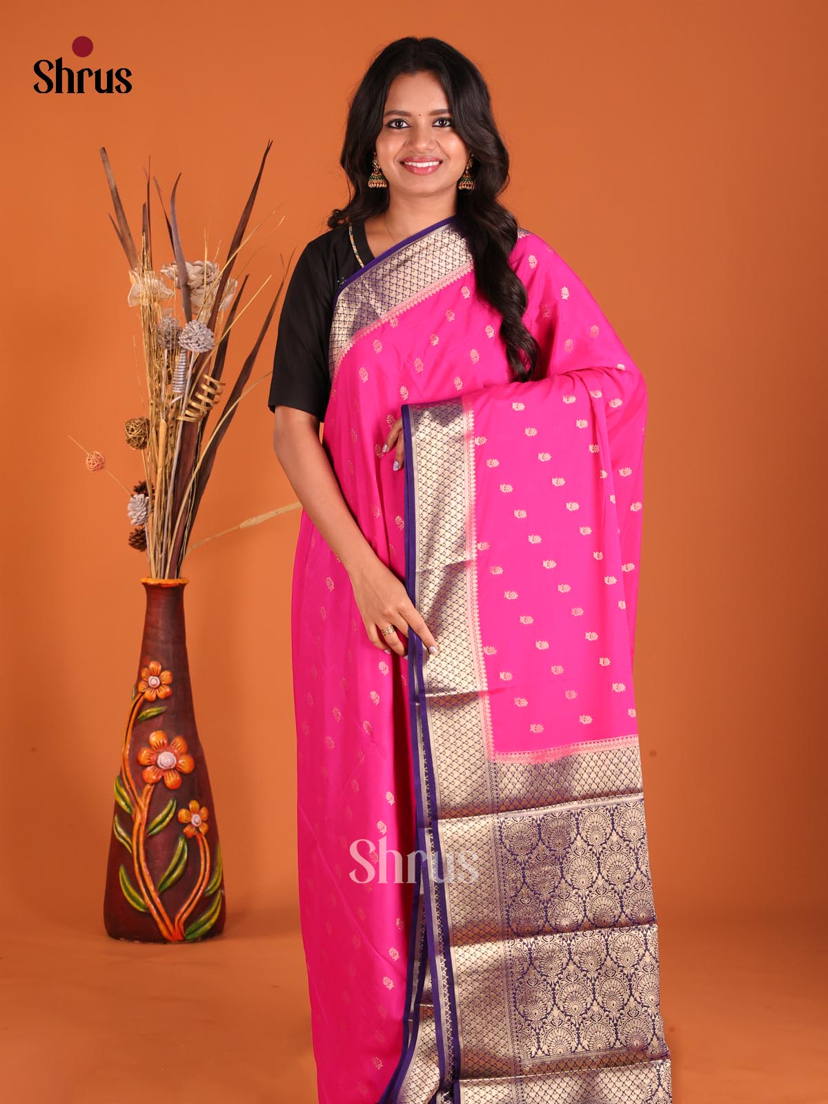 pink & Violet - Mysoresilk-halfpure Saree - Shop on Shrus.com