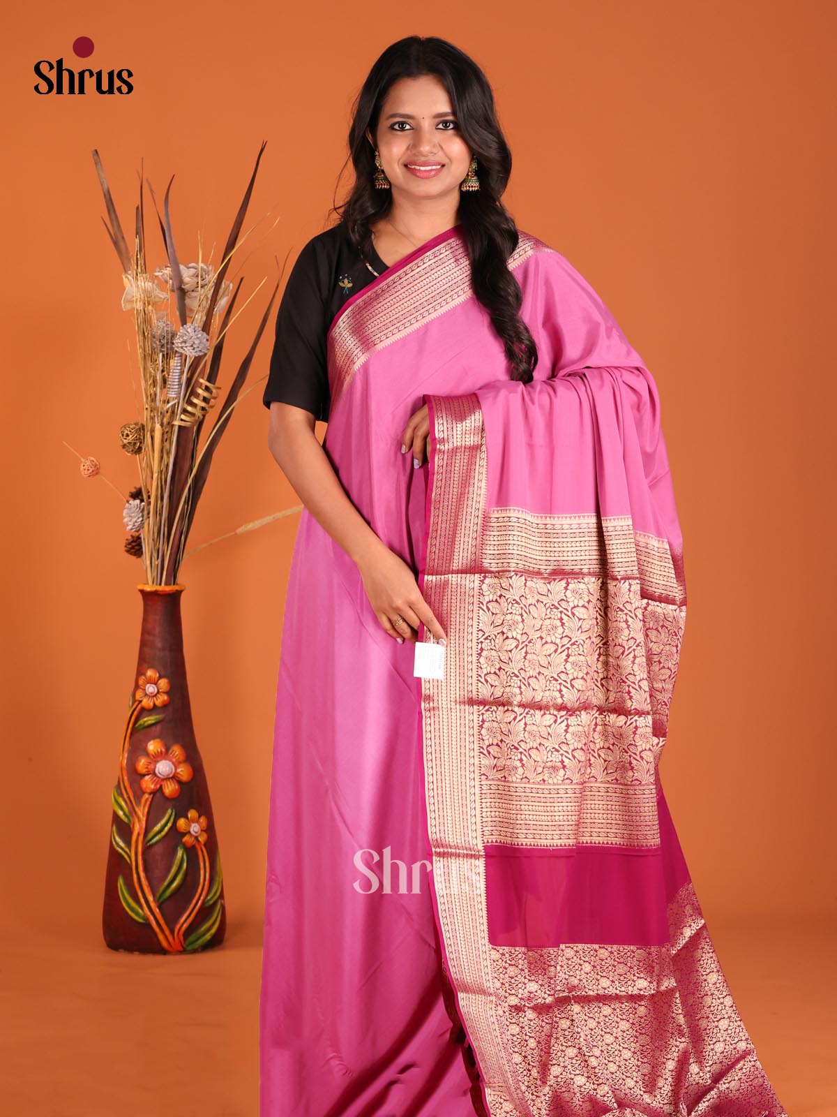 Pink & purple - Mysoresilk-halfpure Saree - Shop on Shrus.com