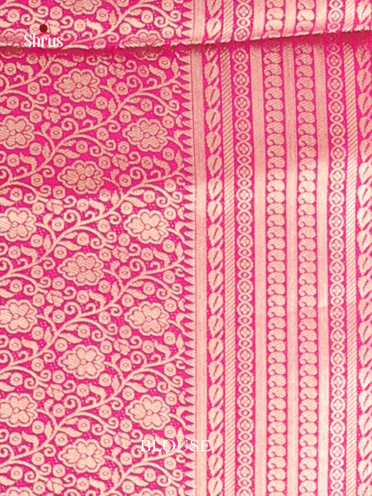 Cream & Pink - Mysoresilk-halfpure Saree
