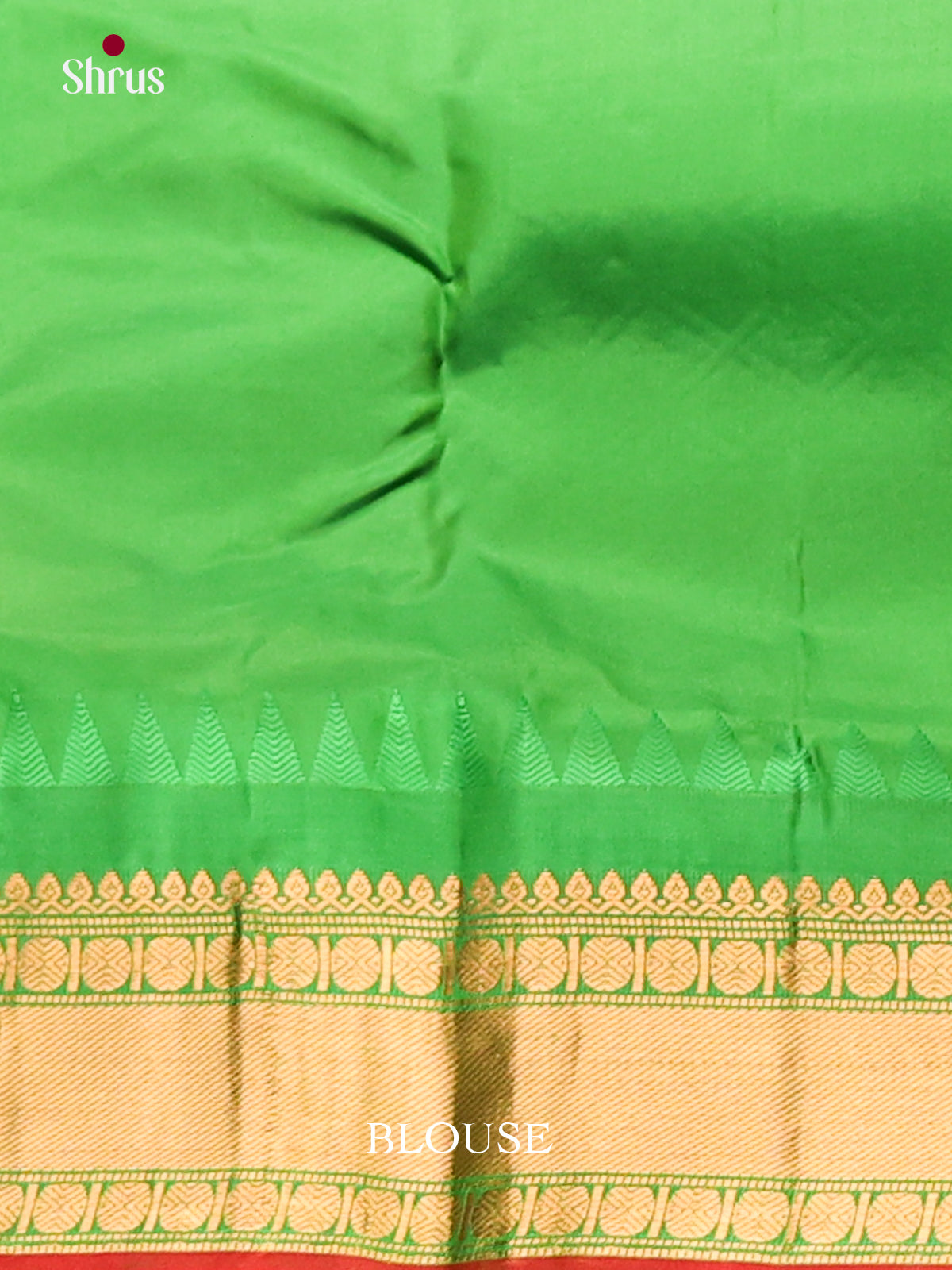 Graceful Blue Gadwal silk Saree with Golden Buttas & Green zari brocade pallu-2