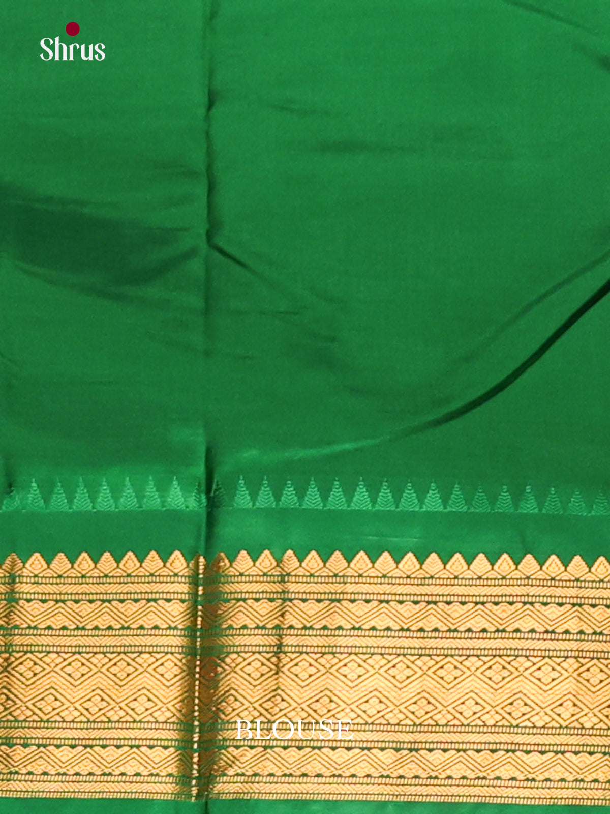 Stunning Red Gadwal silk Saree with Gold Buttas & contrast Red zari brocade pallu-2