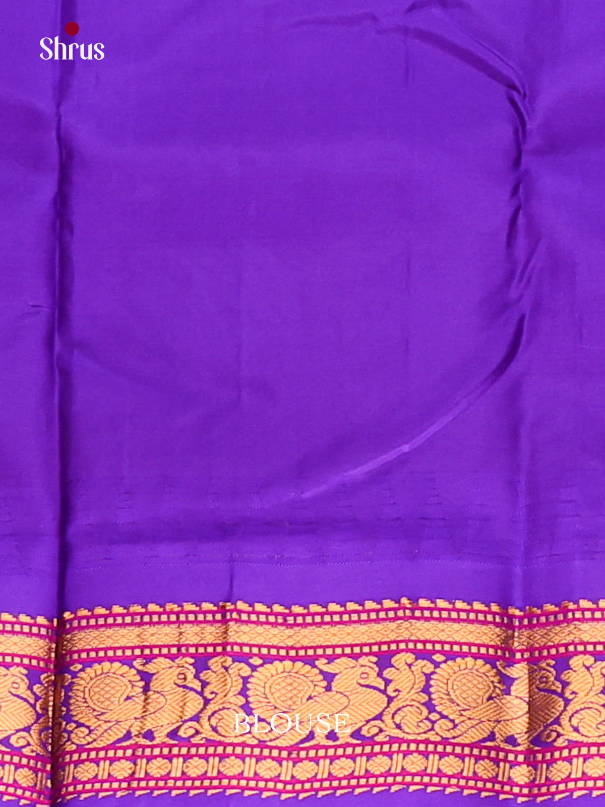 Rich Cream Gadwal silk Saree with Gold Buttas & Purple zari border-2