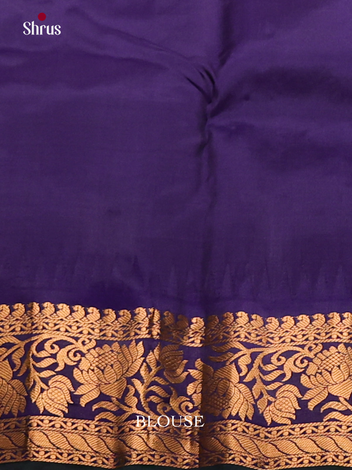Lustrous Cream Gadwal silk Saree with Gold Buttas & Navy Blue floral vines zari border-2