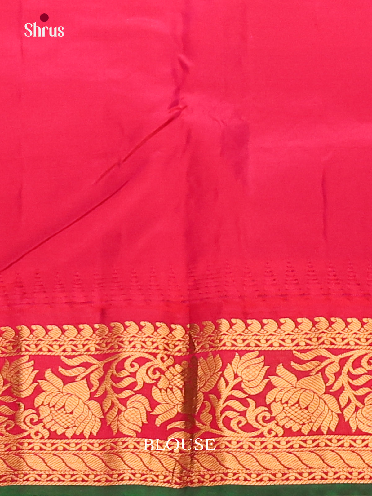 Pastel Blue & Red Gadwal silk Saree with rich zari border-2