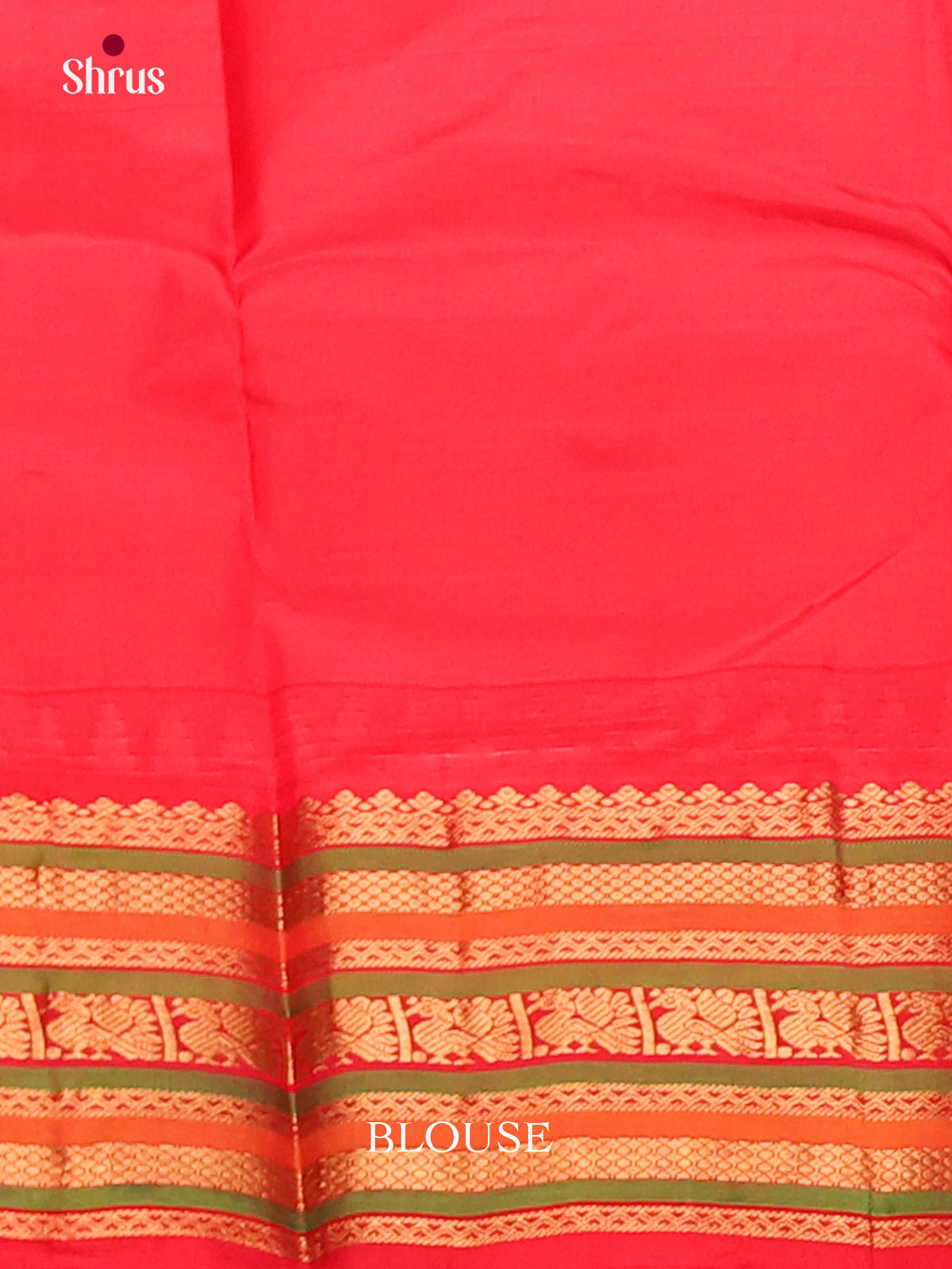 Cream & Red Gadwal silk Saree with rich contrast zari brocade pallu
