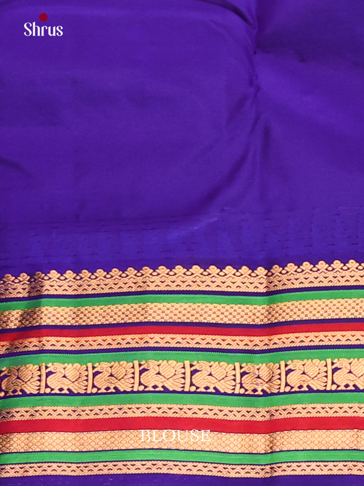 Elegant Light Green Gadwal silk Saree with Blue zari Woven border & Brocade Pallu-2
