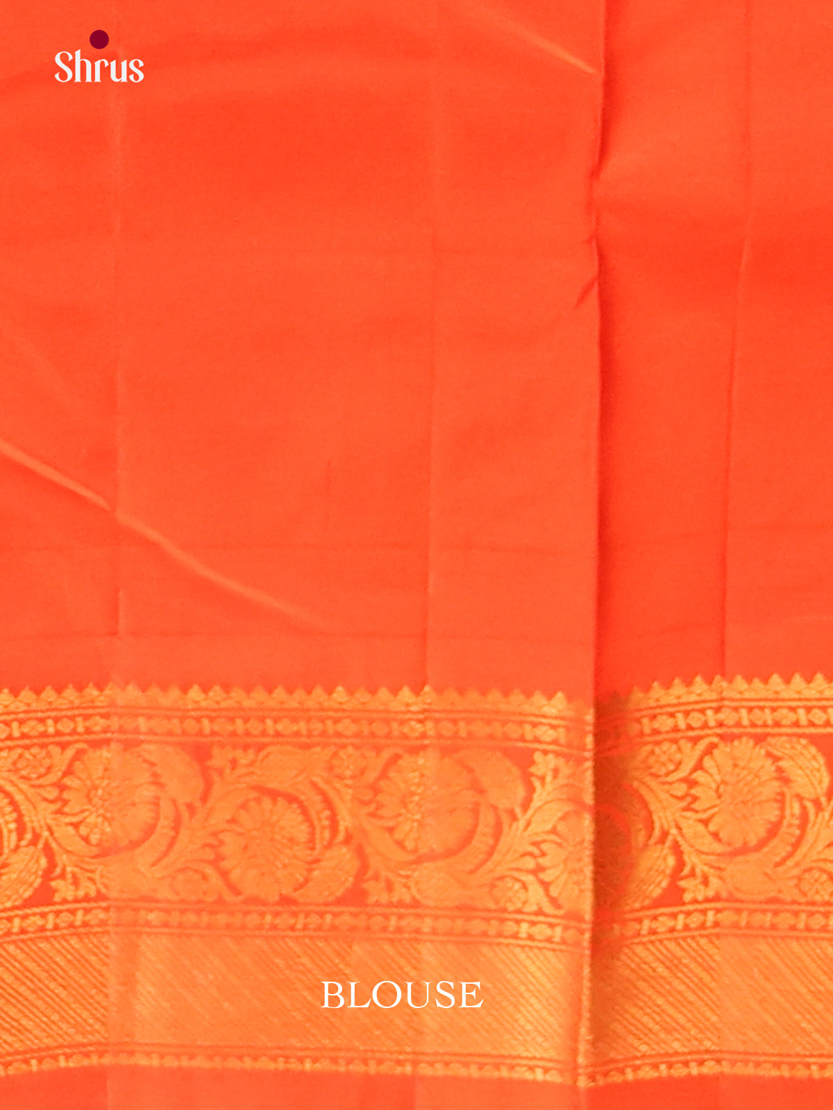 Lush Green Gadwal silk Saree with Checks, Zari buttas & grand Orange border-2