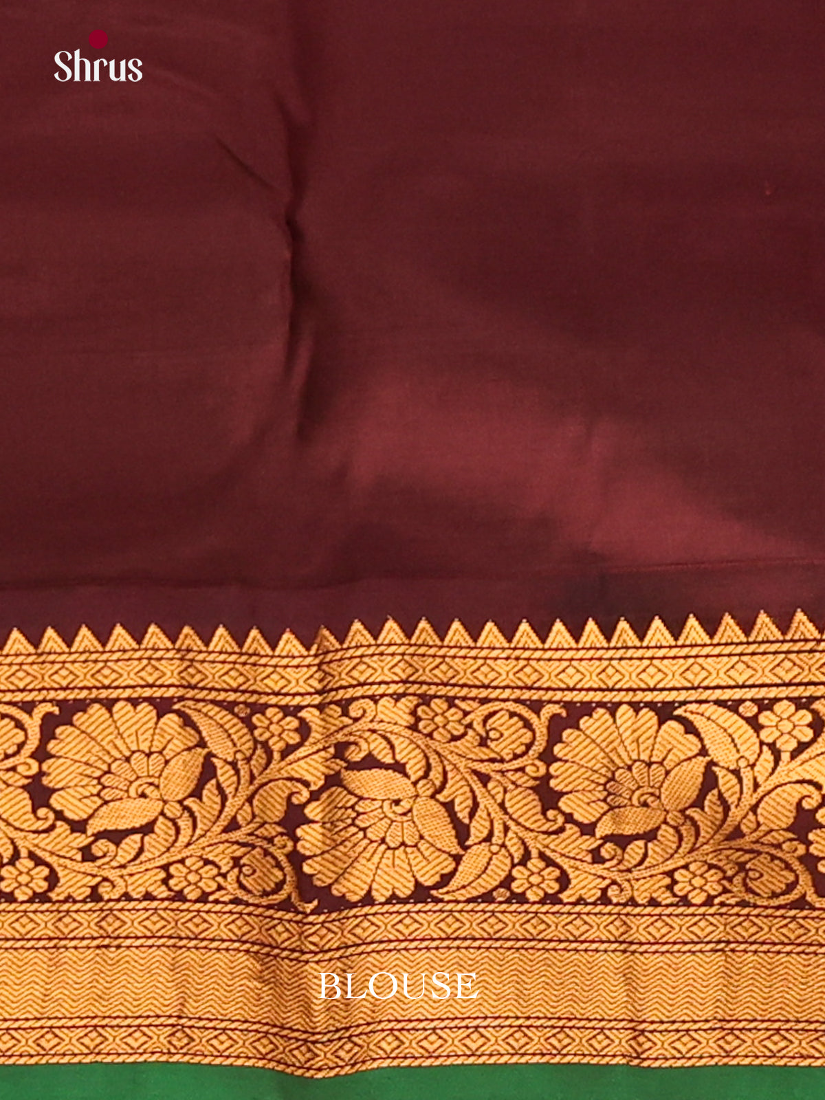Stunning Teal Green Gadwal silk Saree with zari floral buttas & Rich Brown Pallu-2