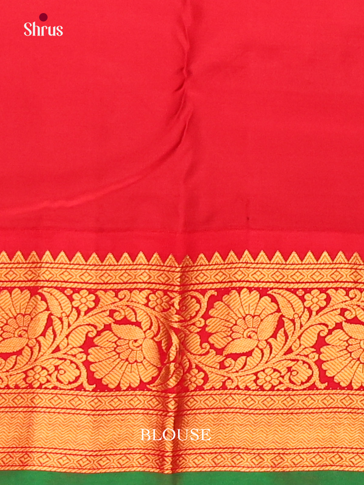Chic Teal Green Gadwal silk Saree with red zari border with Floral Vines-2
