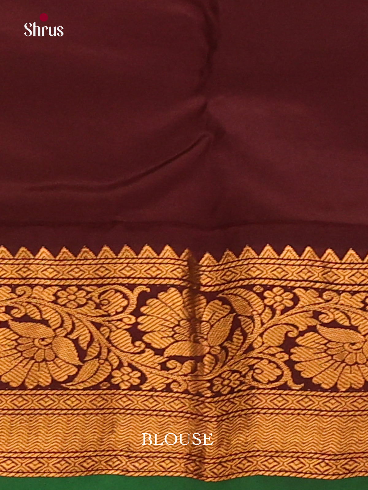 Cream & Brown Gadwal silk Saree with contrast floral vines zari border