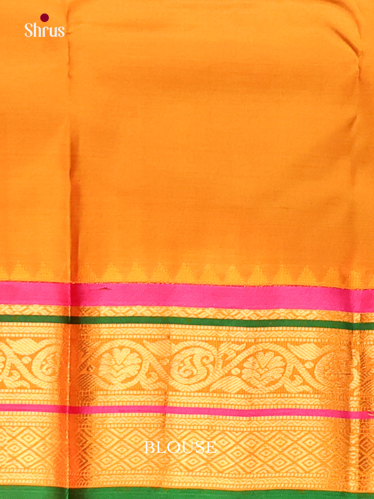 Luxurious Magenta Gadwal Silk Saree with Rich Mustard Brocade Pallu-2