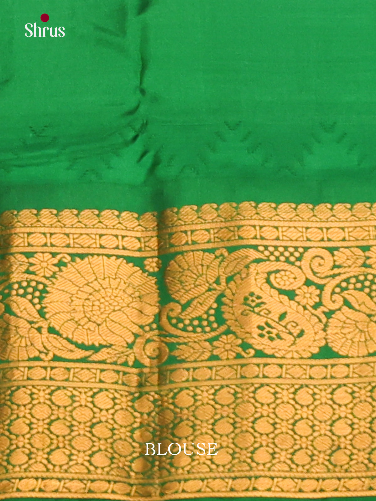 Glistening Cream & Green Gadwal silk Saree with subtle checks & Zari Buttas-2