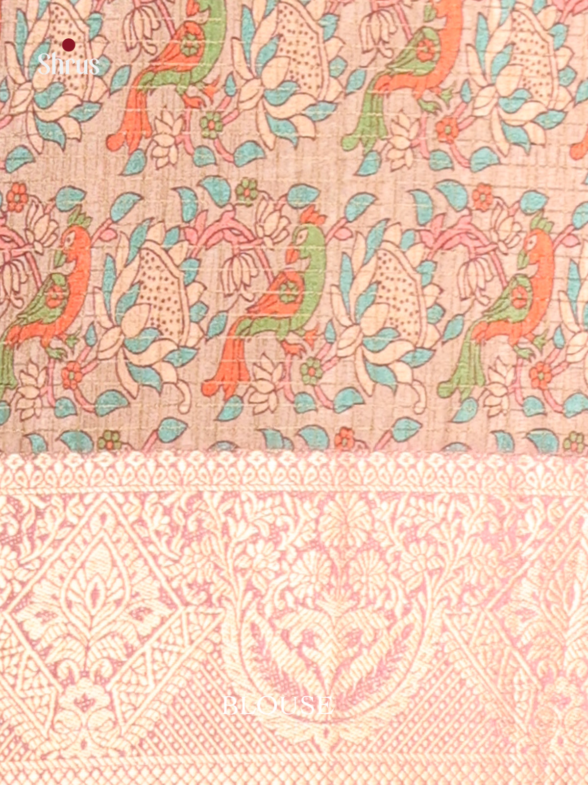 Pink & Beige - Semi Dola silk Saree