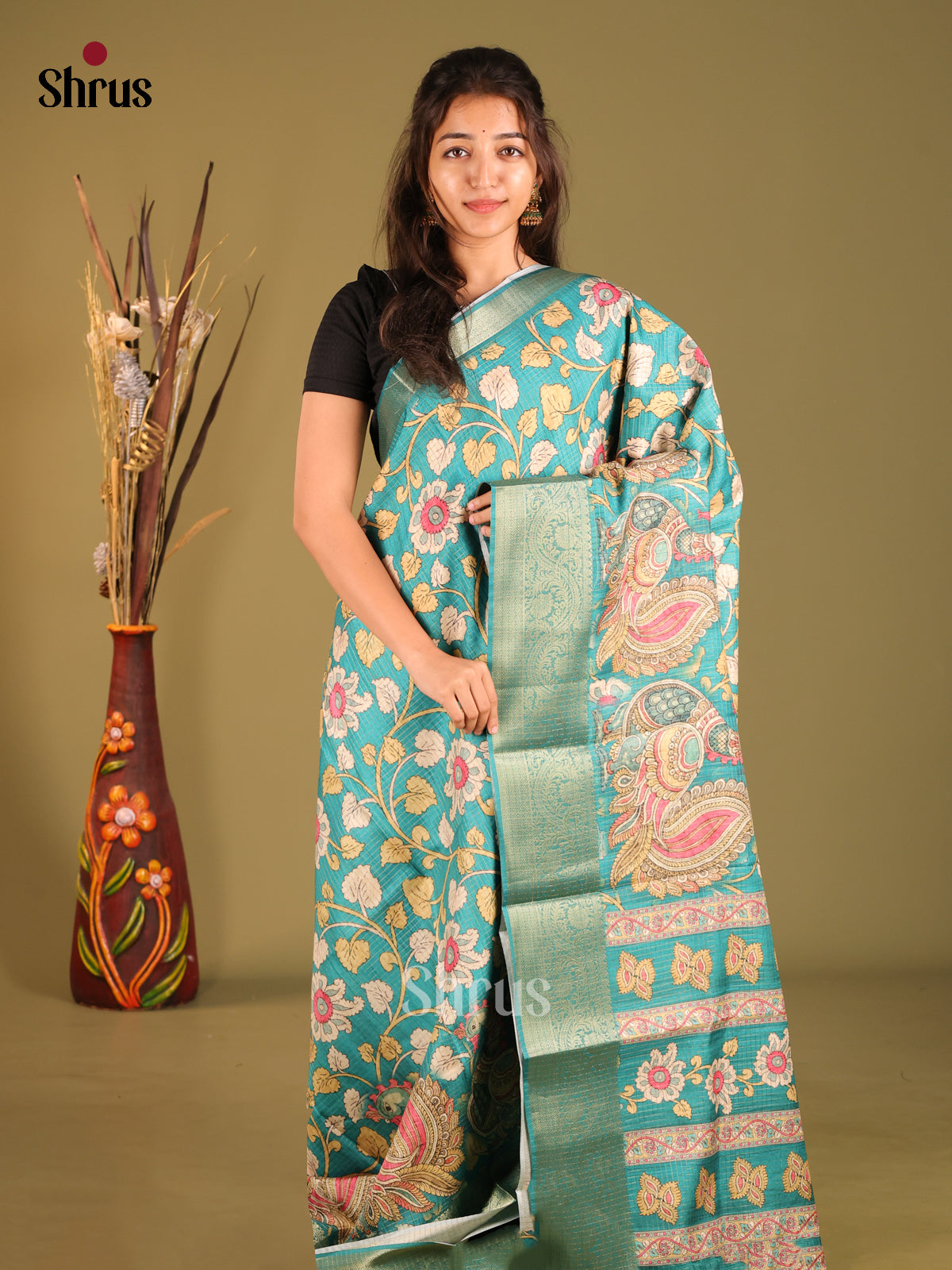 Blue - Semi Dola silk Saree