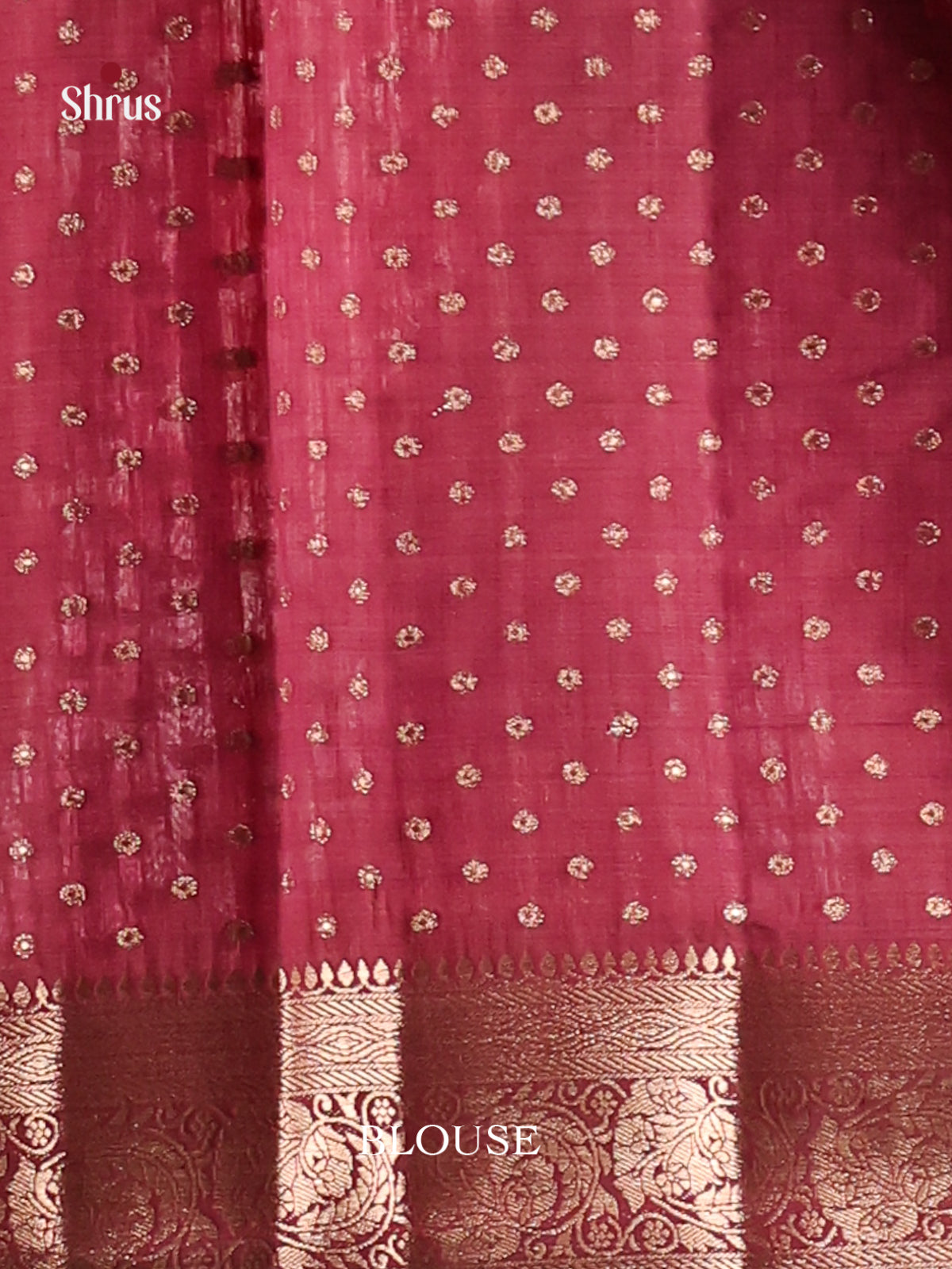 Maroon - Semi Rawsilk Saree