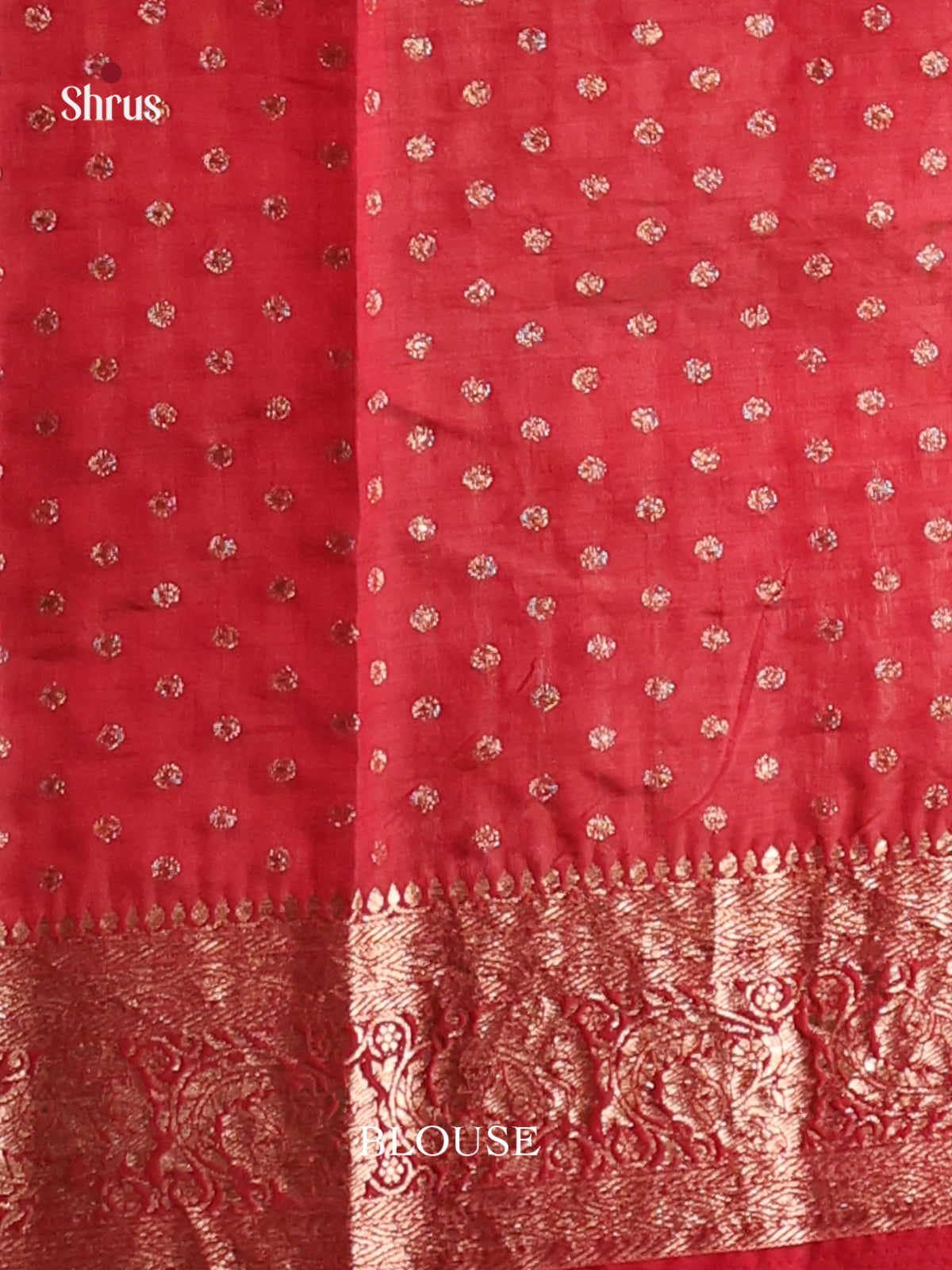 Red - Semi Rawsilk Saree - Shop on Shrus.com