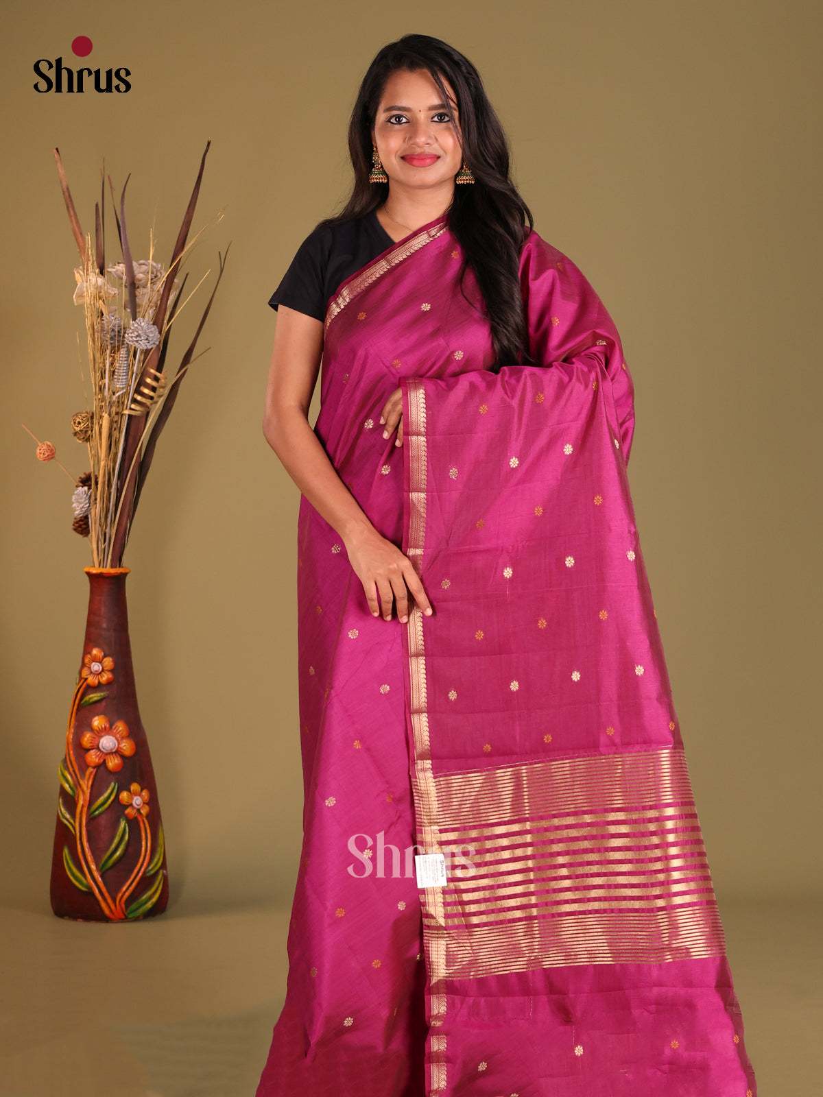 DGS26149 - Semi Rawsilk Saree - Shop on Shrus.com