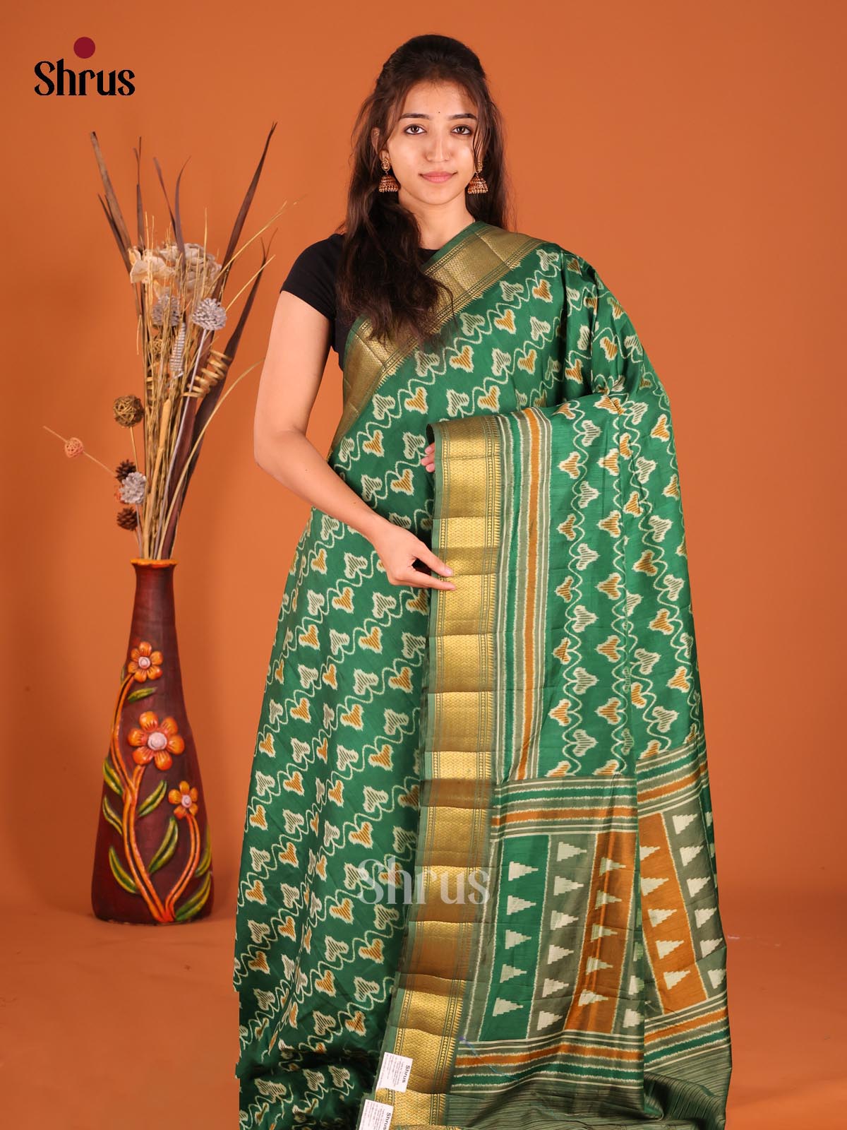 Green - Semi Patola Saree