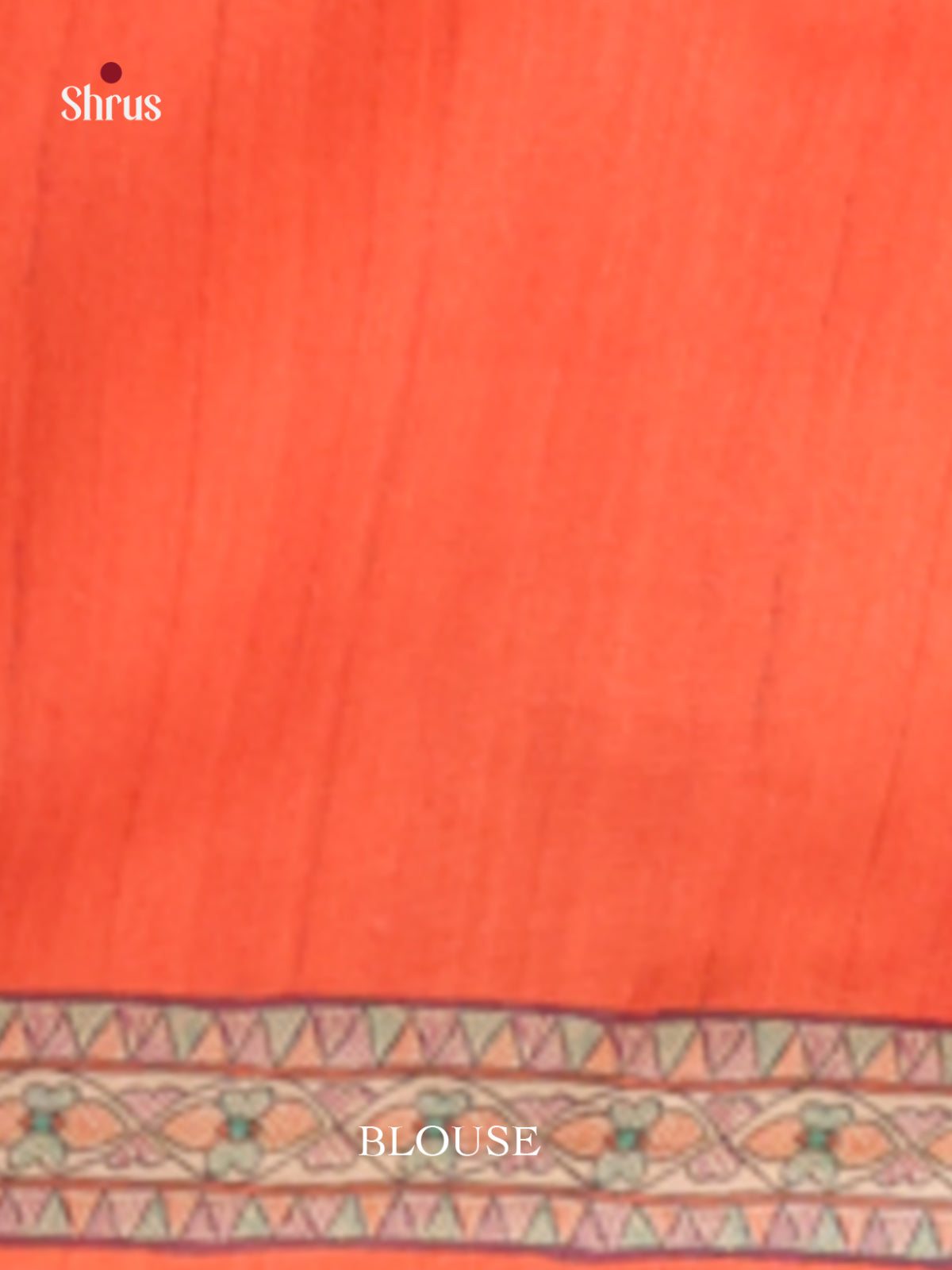 Orange & Cream - Printed Madhubani Saree - Shop on Shrus.com