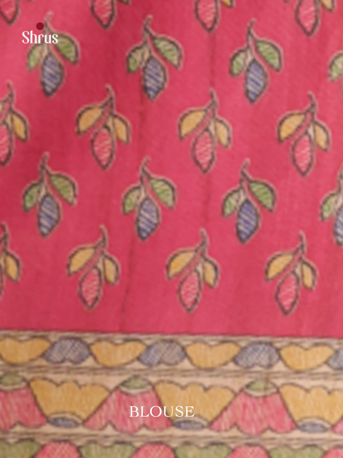 Beige & Red - Printed Madhubani Saree - Shop on Shrus.com