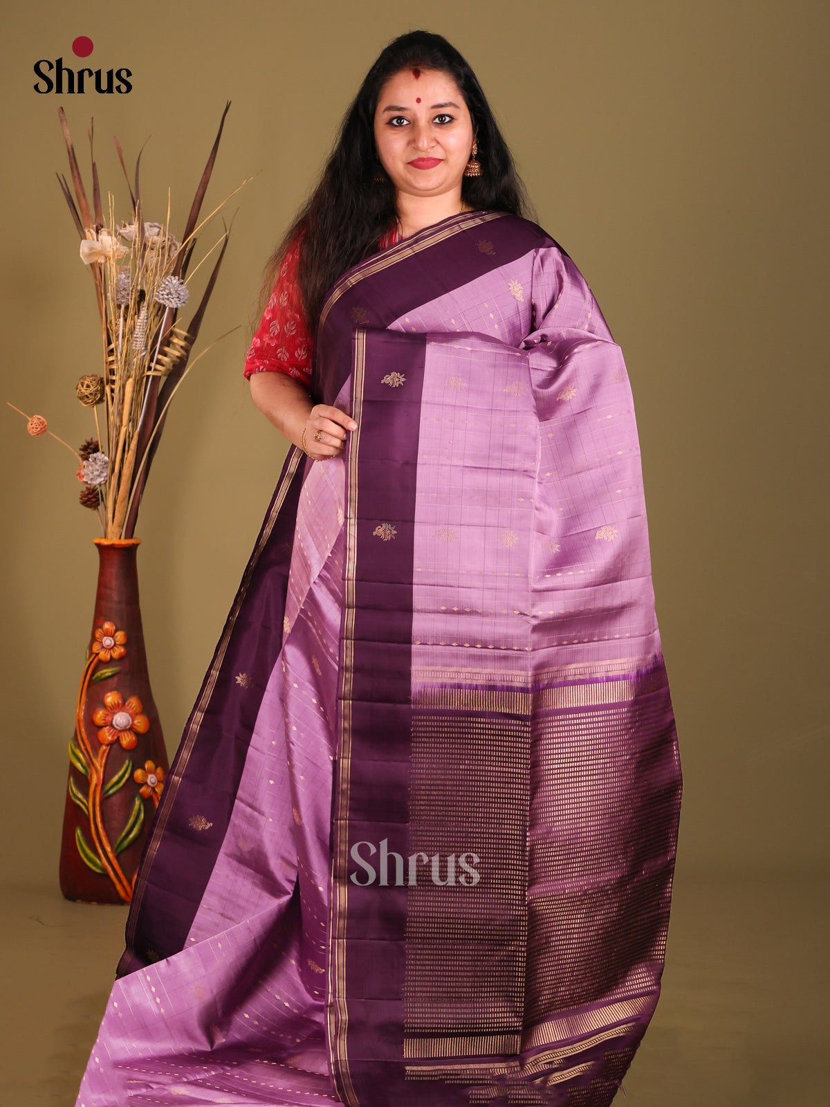 Lavender & Violet -Soft Silk Saree-1
