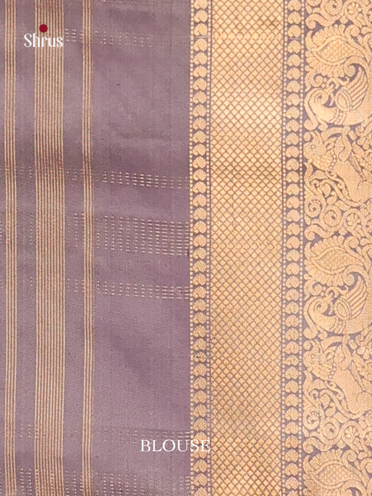 Violet & Lavender Soft Silk Saree with zari checks, buttas-3