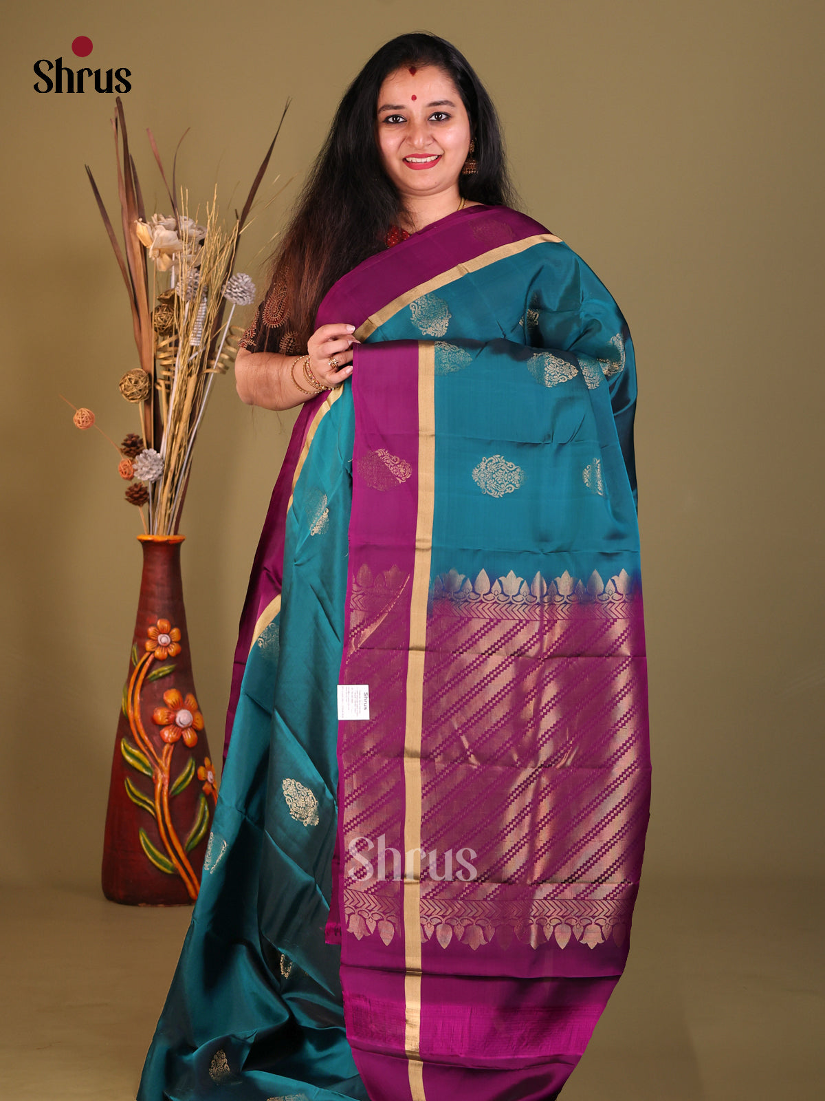Blue & Purple- Softsilk-halfpure Saree