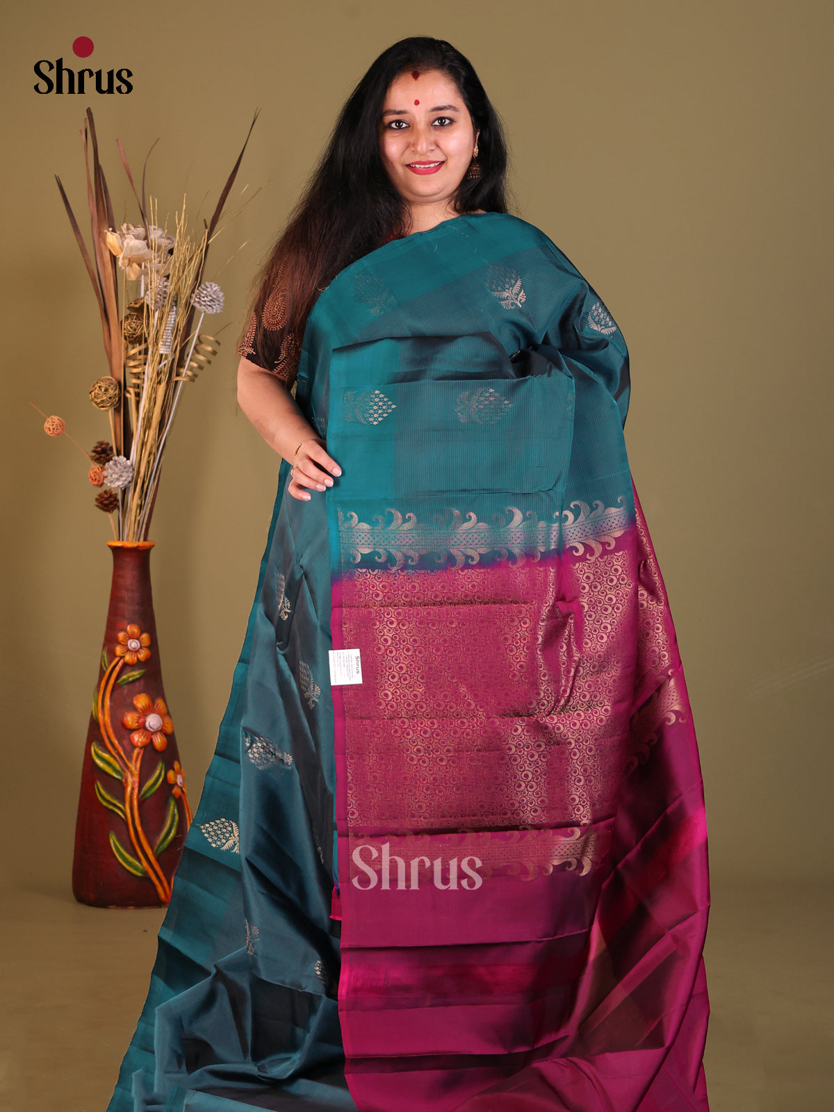 Blue & Purple Softsilk-halfpure Saree