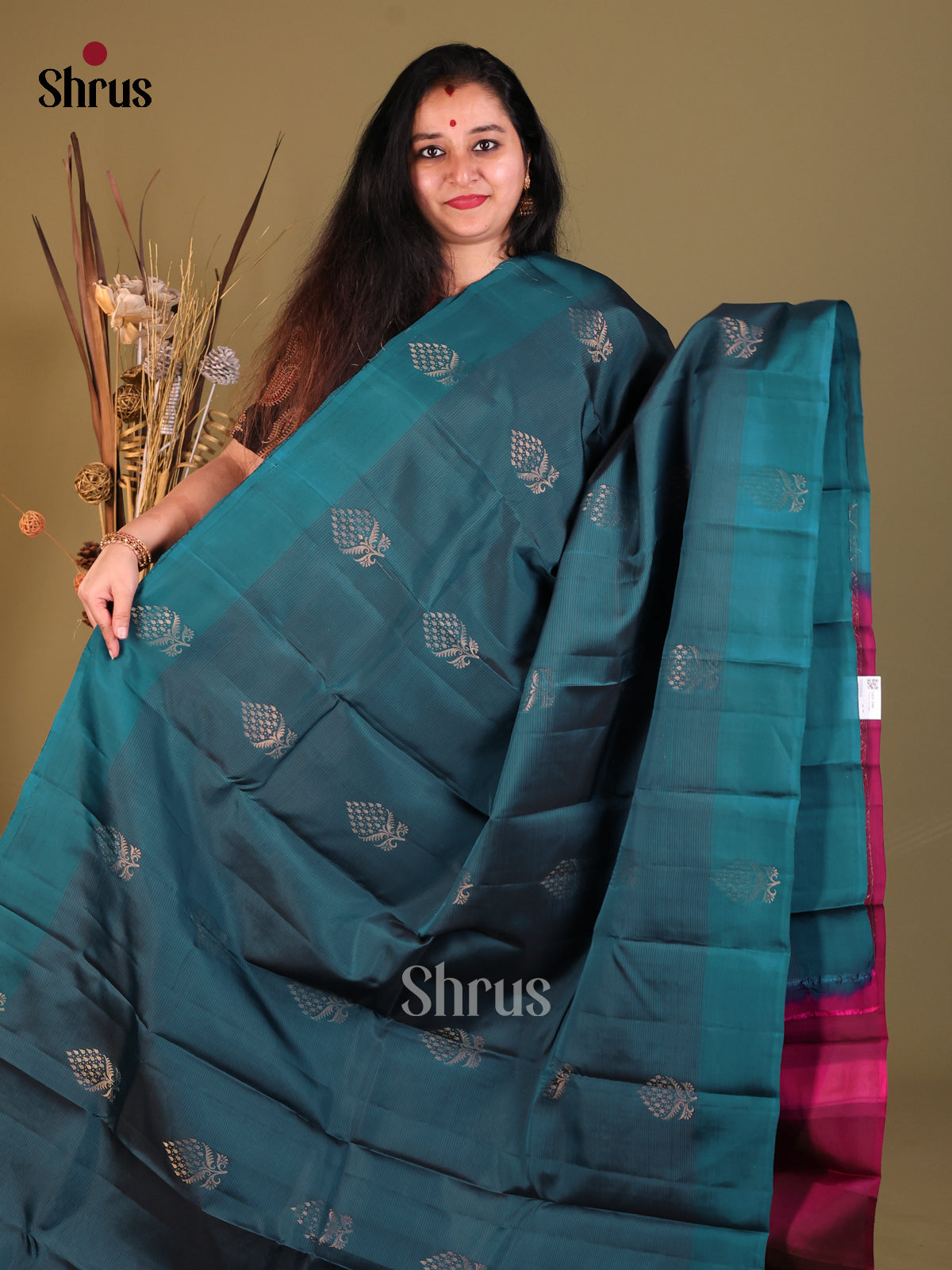 Blue & Purple Softsilk-halfpure Saree