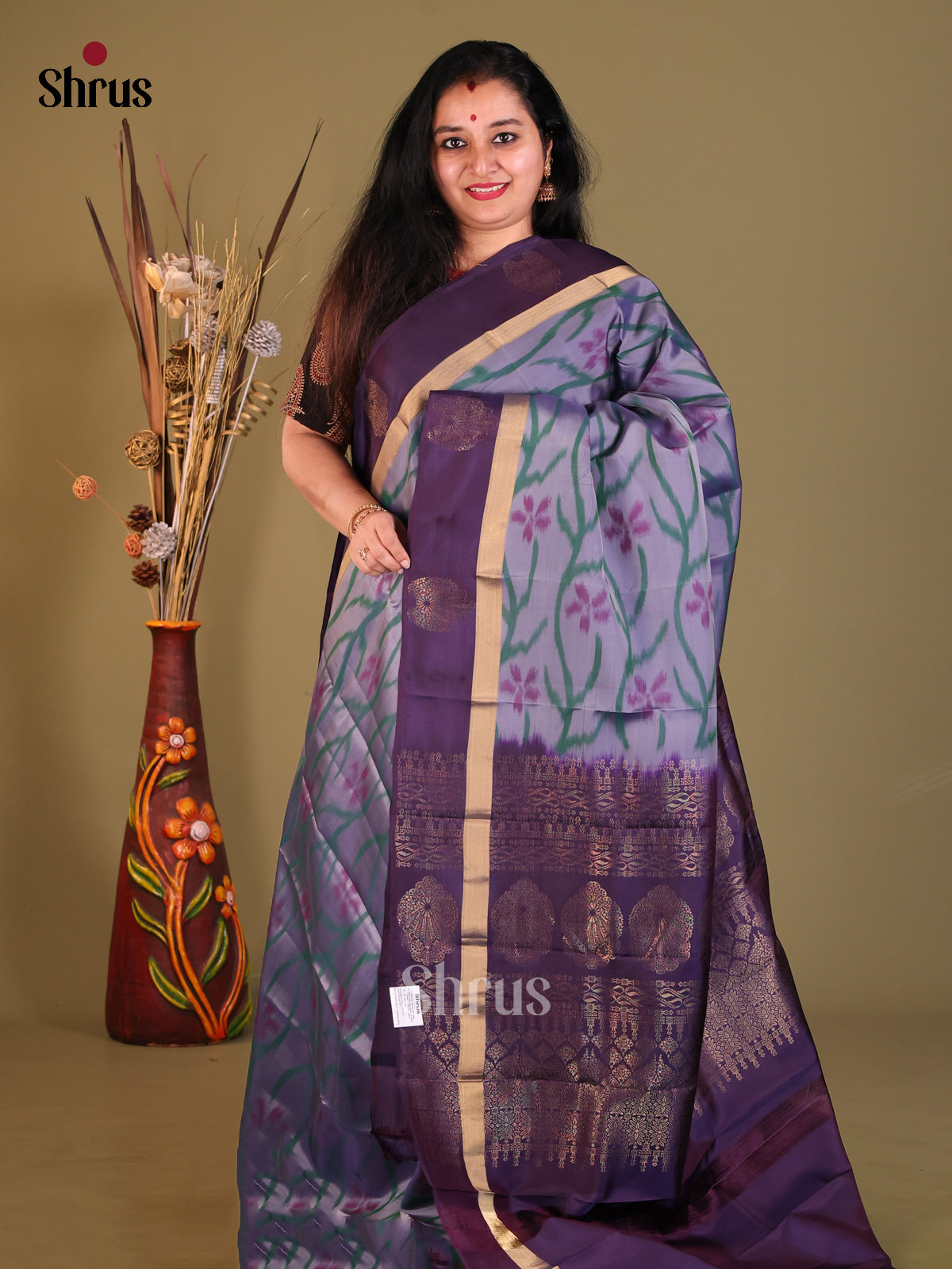 Lavender & Violet- Softsilk-halfpure Saree - Shop on Shrus.com