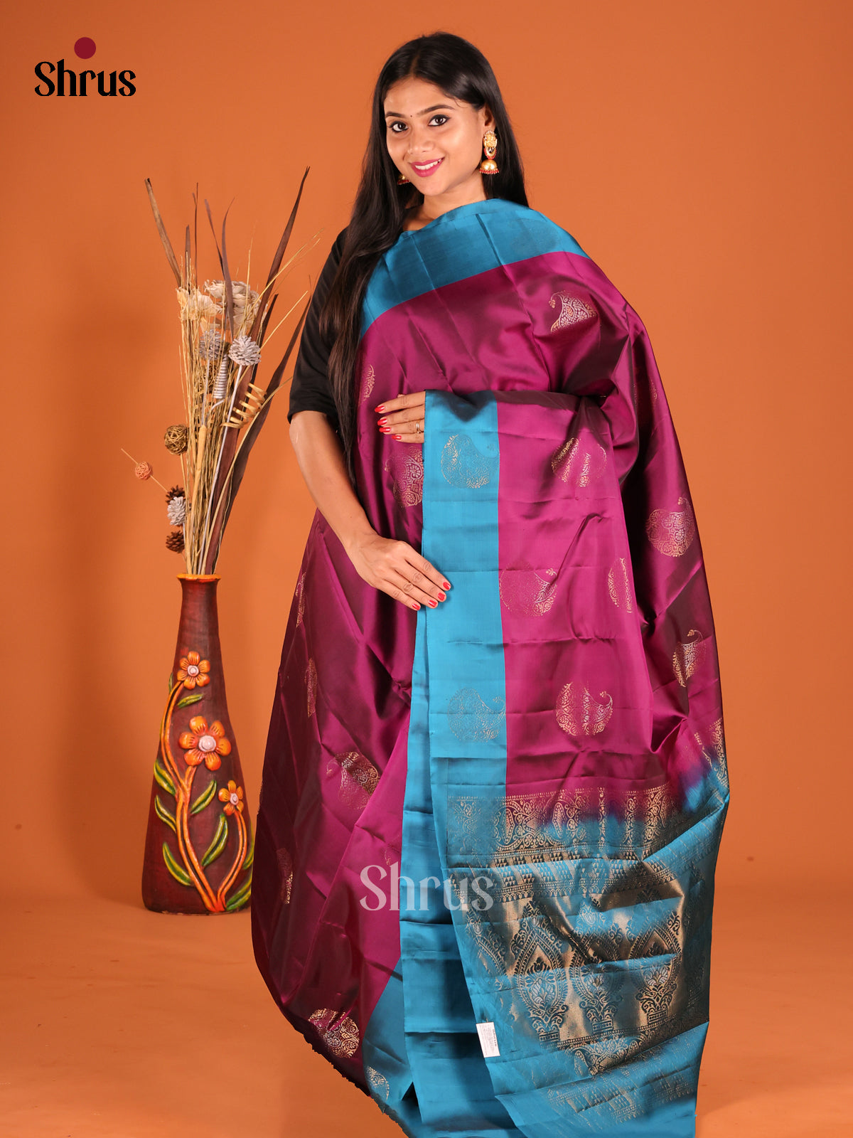 DGS30727 - Softsilk-halfpure Saree - Shop on Shrus.com