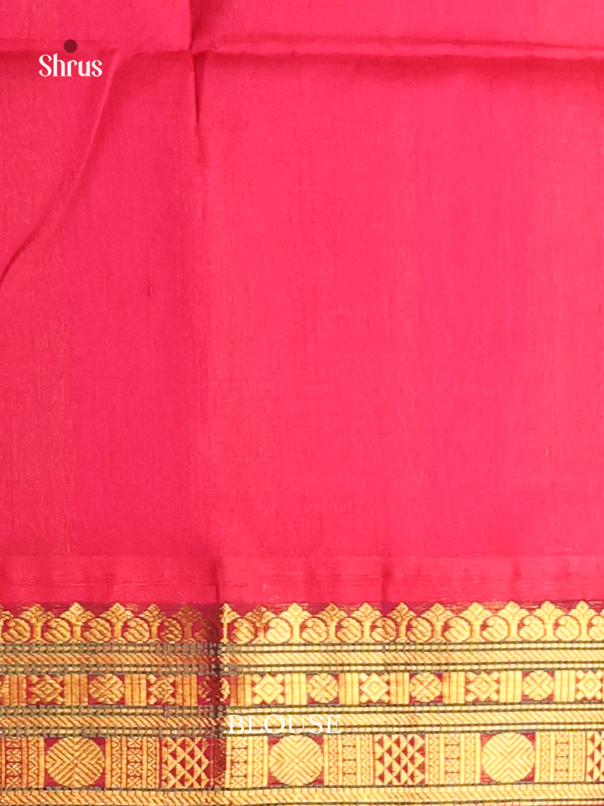 Blue & Red Silk Cotton Korvai-Small border Saree
