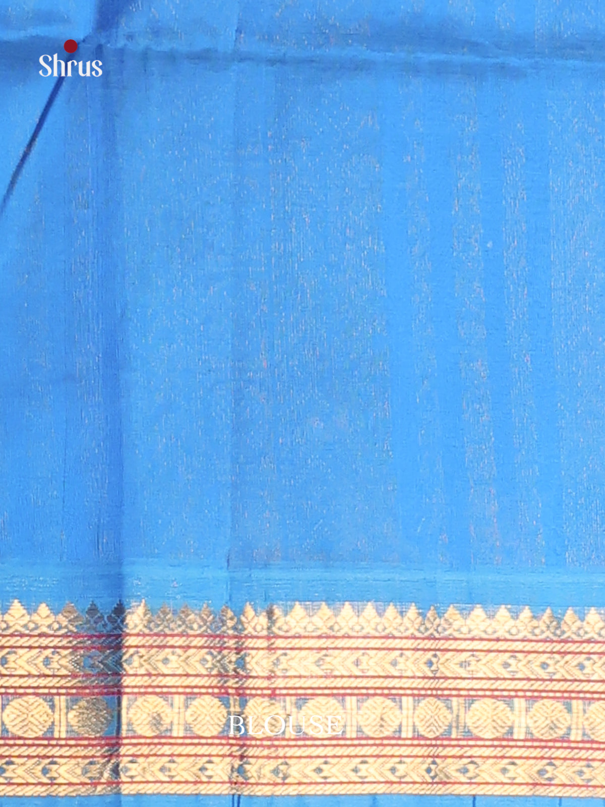 Orange & Blue Silk Cotton Korvai-Small border Saree -1