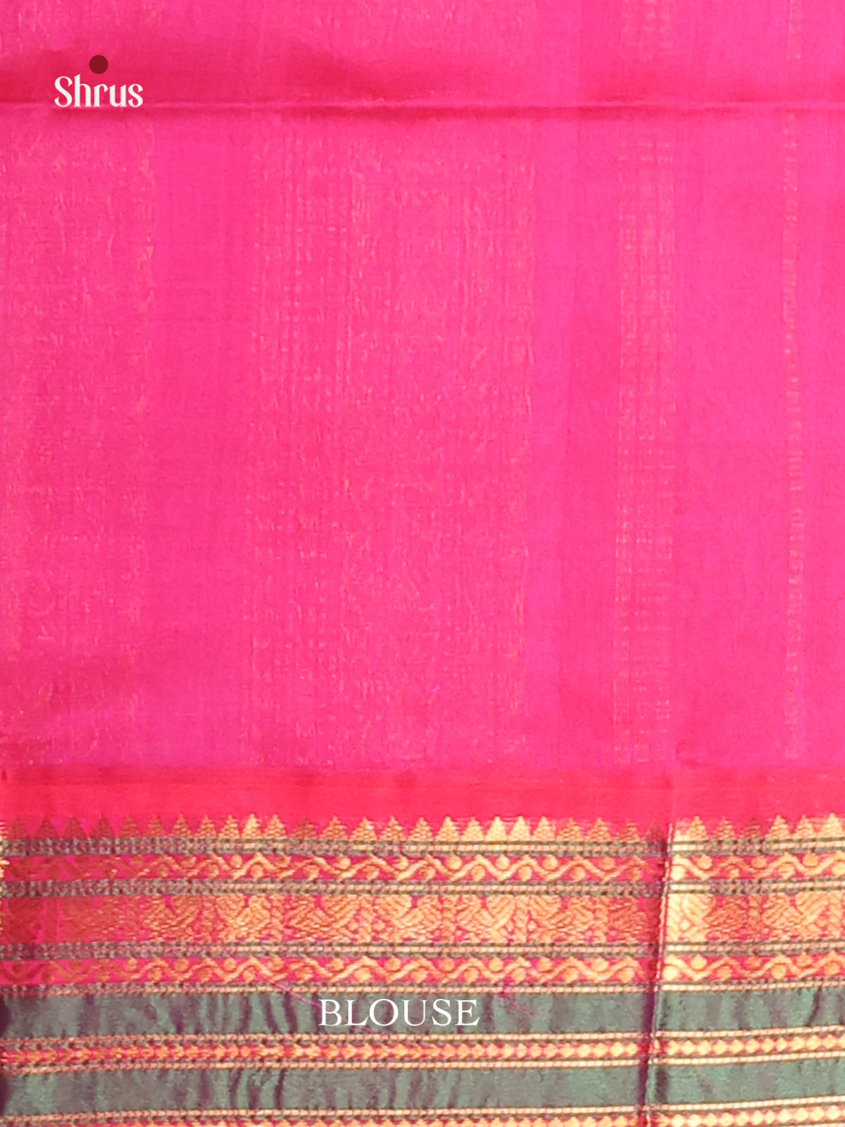 Green & Pink Silk Cotton Korvai-Small border Saree -1